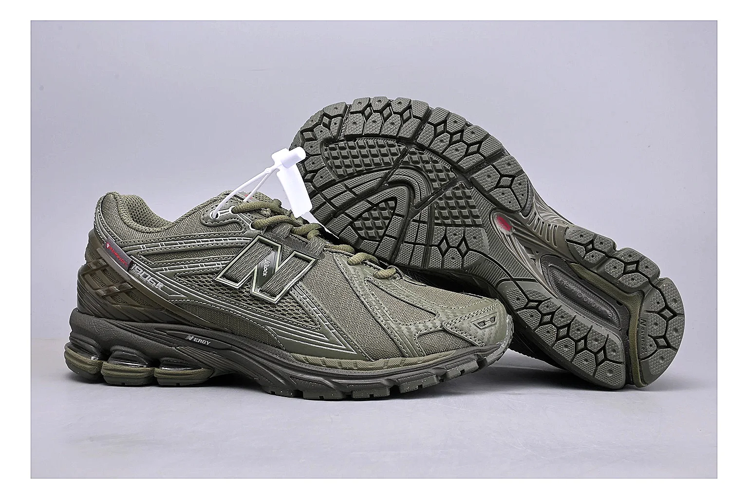 New Balance 1906R Olive Grey comparison signal photo with grey olive 1906r runner with mixed upper and runner shape thumbnail 5