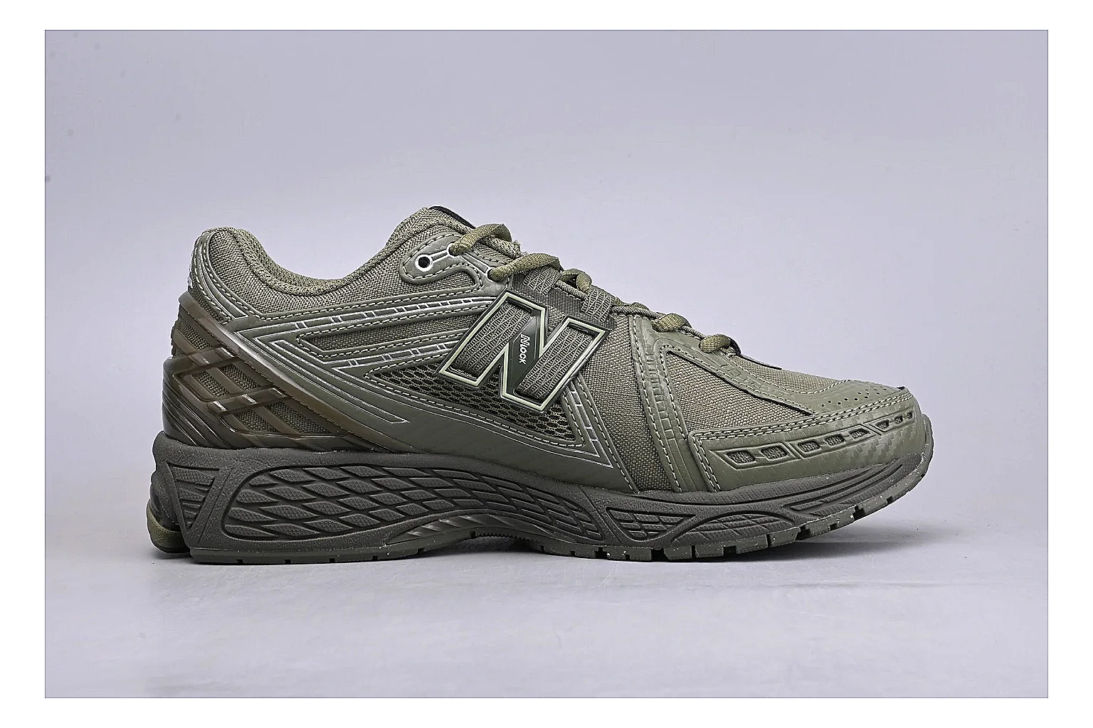 New Balance 1906R Olive Grey comparison signal photo with grey olive 1906r runner with mixed upper and runner shape thumbnail 6