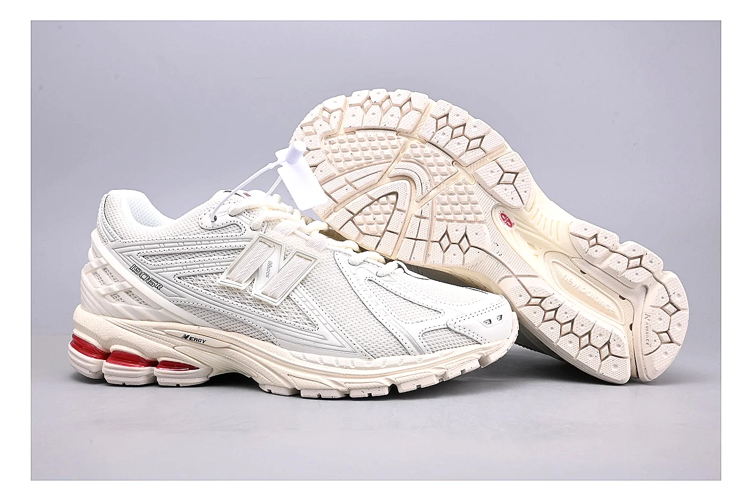New Balance 1906R White Red comparison signal photo with white red 1906r runner with mixed upper and runner shape thumbnail 5