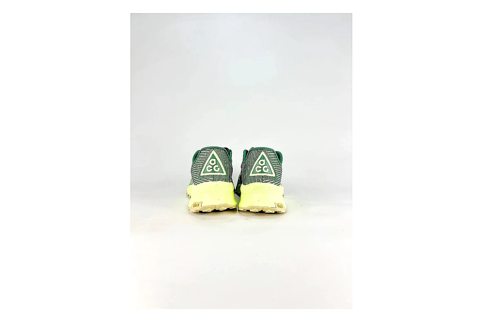 Nike ACG Ultra Green Lime Sneakers comparison signal photo with green lime outdoor sneakers with textile texture, side-profile shape, upper panel lines, and outsole detail thumbnail 3