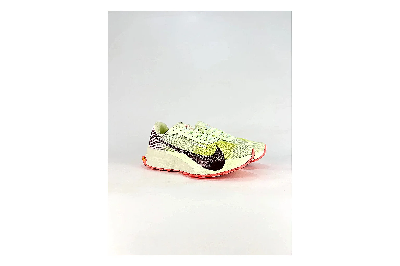 Nike ACG Ultra Lime Pink Sneakers comparison signal photo with lime pink outdoor sneakers with textile texture, side-profile shape, upper panel lines, and outsole detail thumbnail 6
