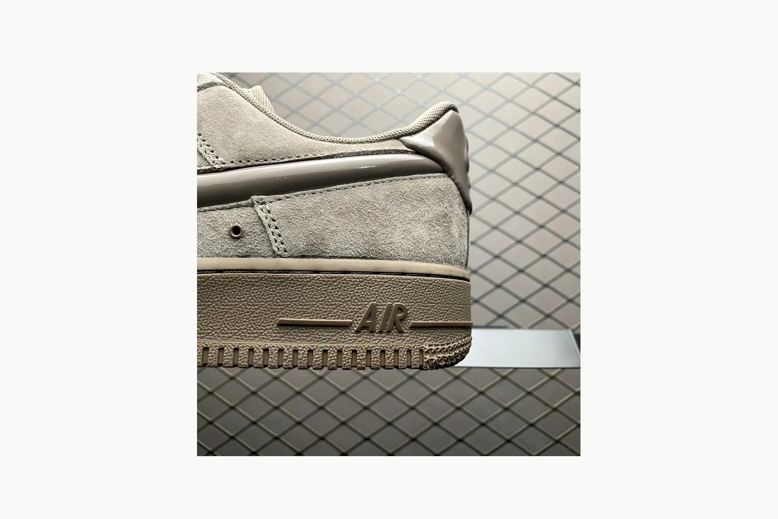 Nike Air Force 1 Beige Sneaker comparison signal photo with silver beige air force 1 low-top with mixed upper and low top shape thumbnail 3