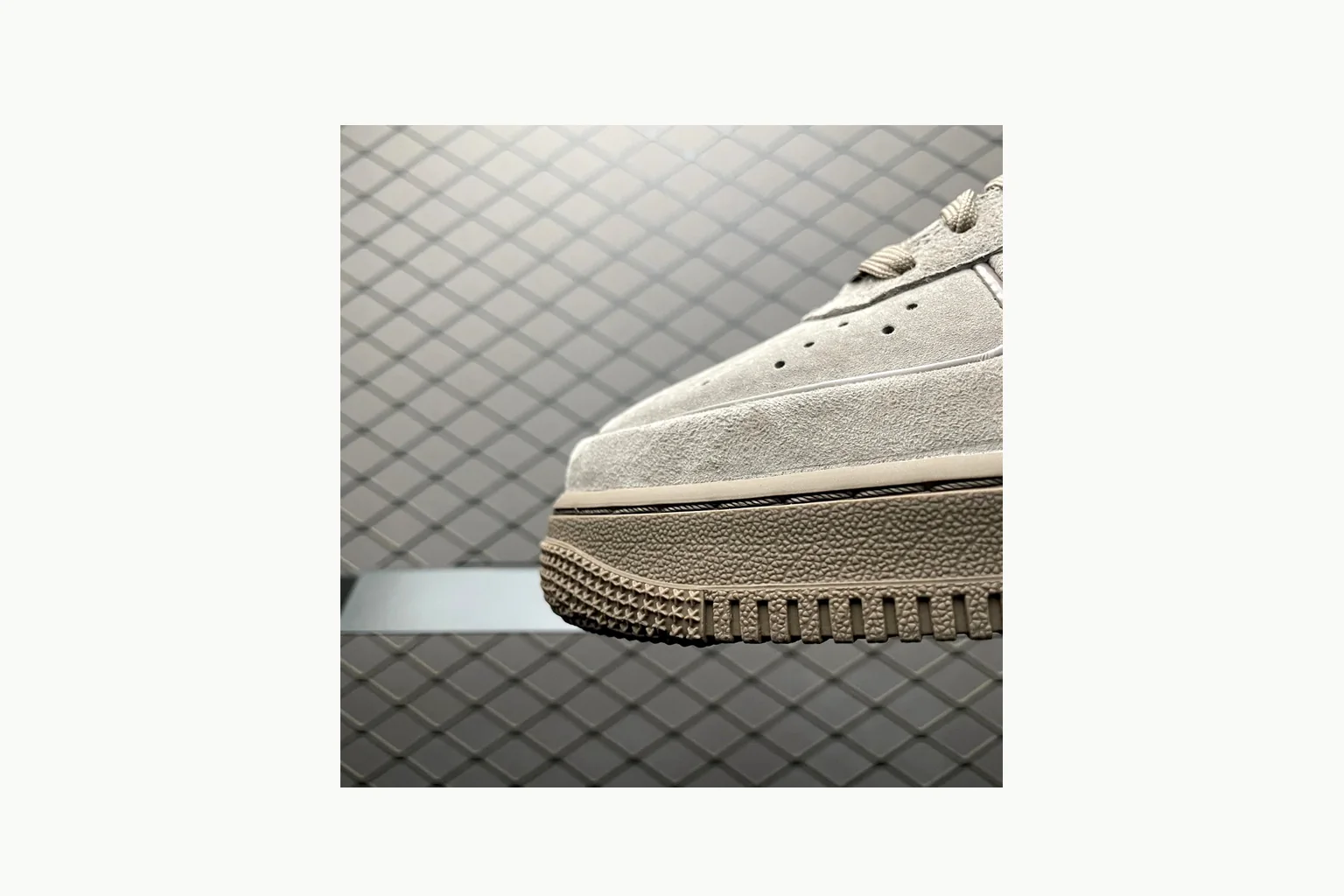 Nike Air Force 1 Beige Sneaker comparison signal photo with silver beige air force 1 low-top with mixed upper and low top shape thumbnail 5