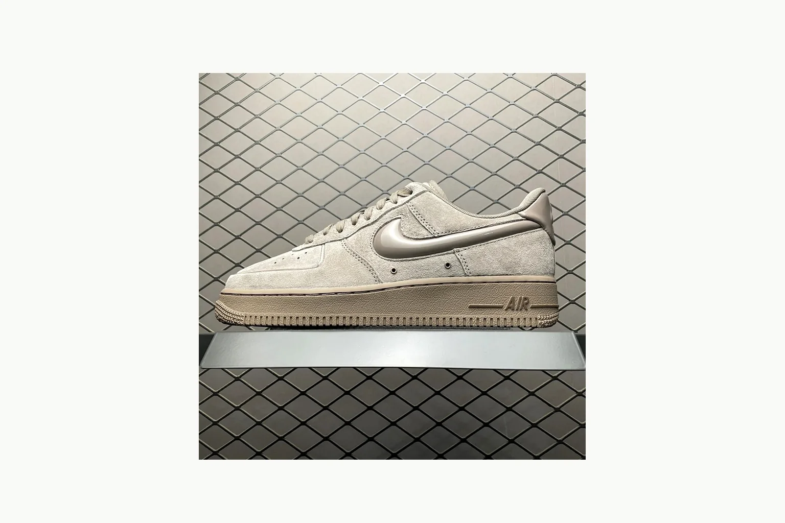Nike Air Force 1 Beige Sneaker comparison signal photo with silver beige air force 1 low-top with mixed upper and low top shape thumbnail 6
