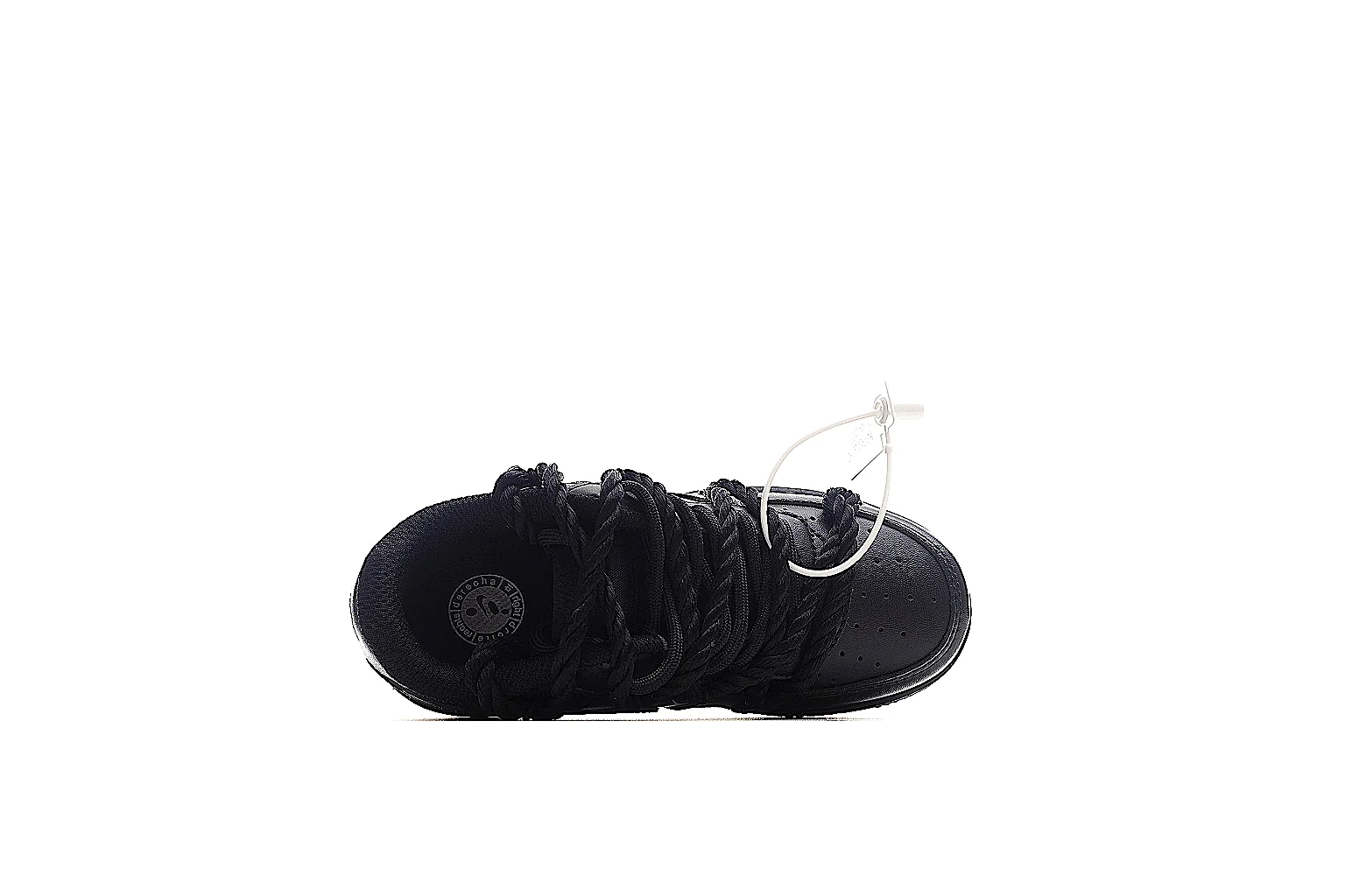 Nike black AF1-style low top with Swoosh, heel marks and outsole QC angles thumbnail 3