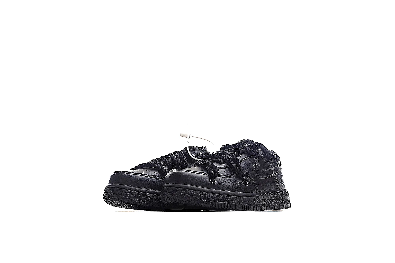 Nike black AF1-style low top with Swoosh, heel marks and outsole QC angles thumbnail 6