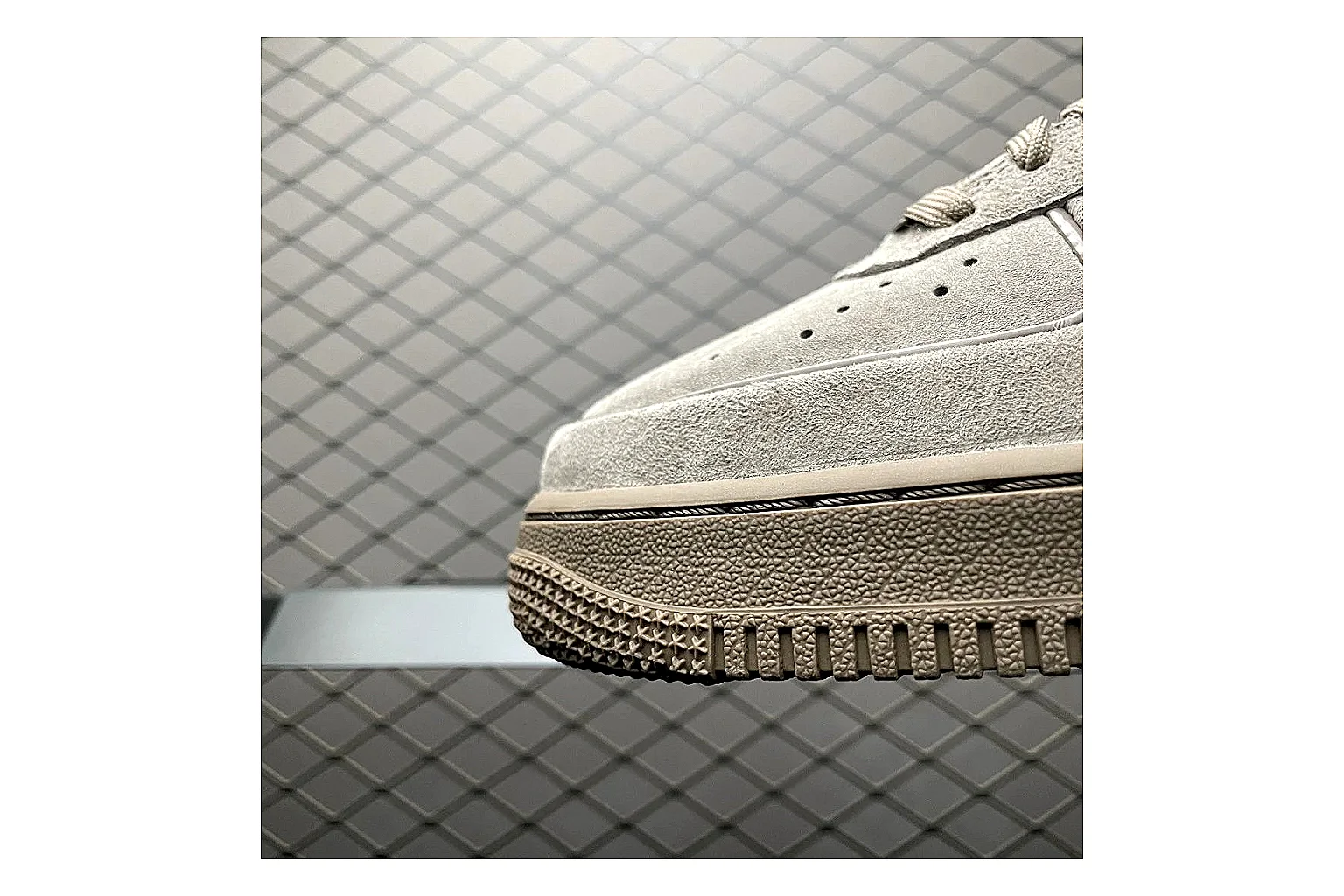 Nike Air Force 1 White Silver comparison signal photo with white silver air force 1 low-top with mixed upper and low top shape thumbnail 5