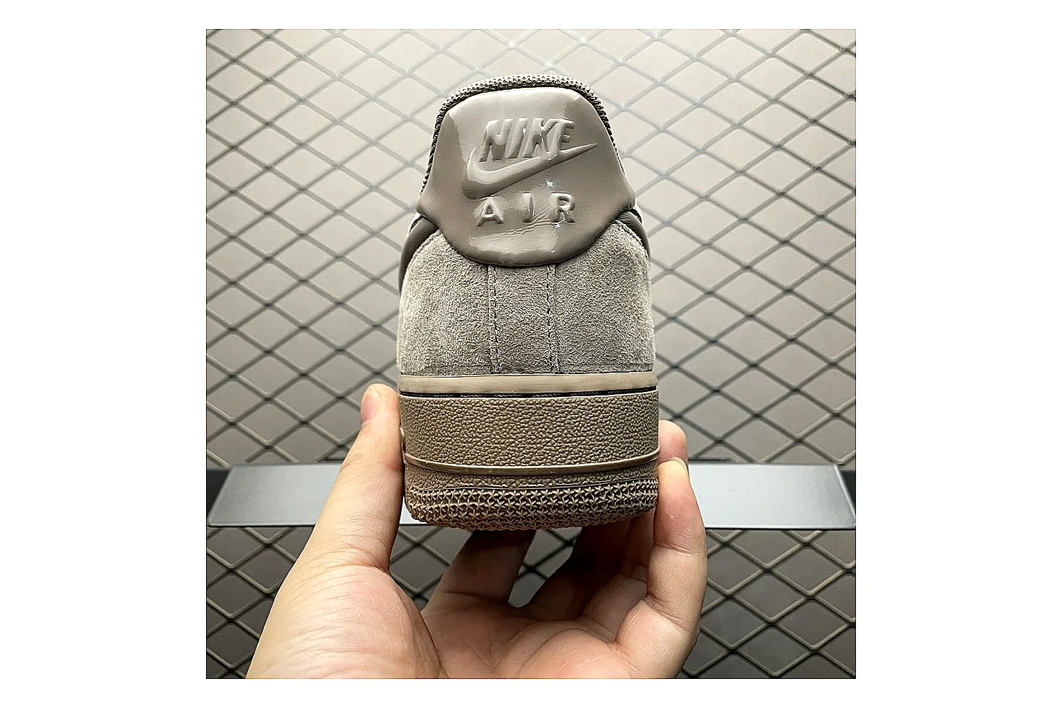 Nike Air Force 1 White Silver comparison signal photo with white silver air force 1 low-top with mixed upper and low top shape thumbnail 6