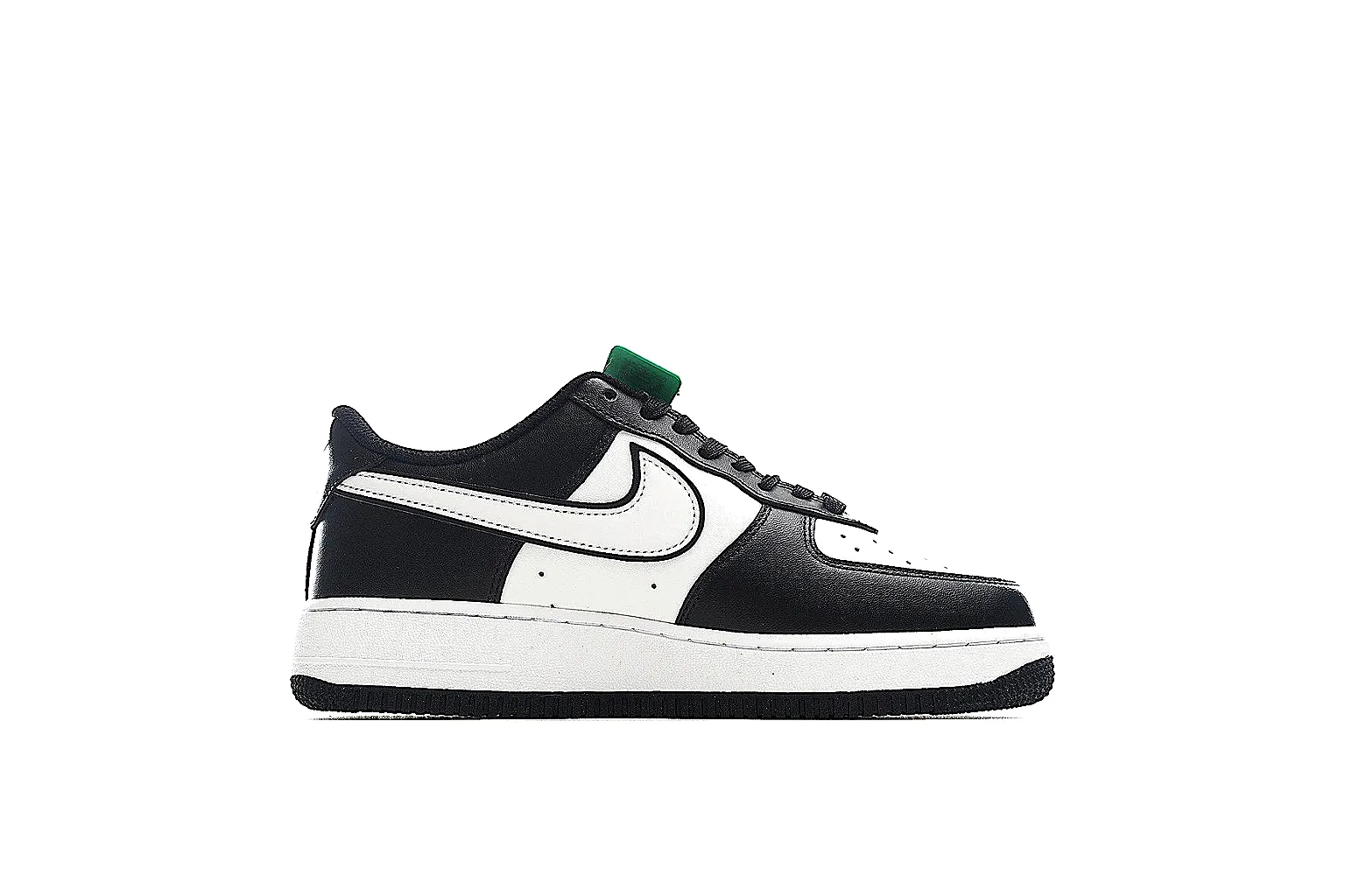 Nike Air Force style low-top Black White Green 0096 comparison signal six-photo gallery