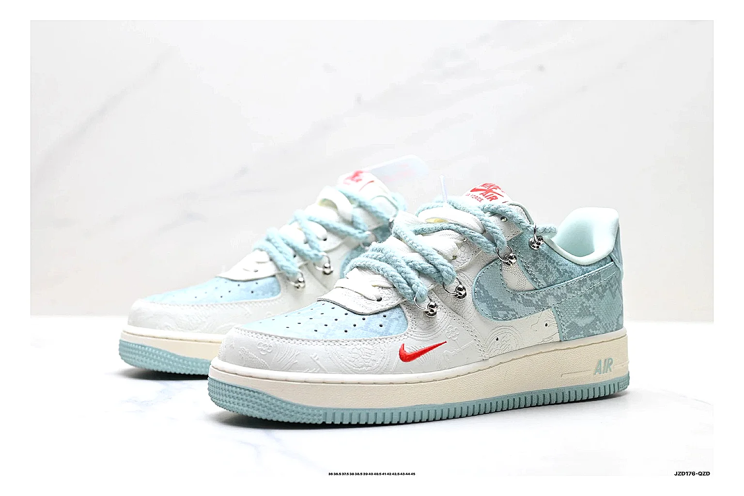 kakoscout.com Nike Air Force 1 Blue Gray comparison signal card six-photo gallery thumbnail 3