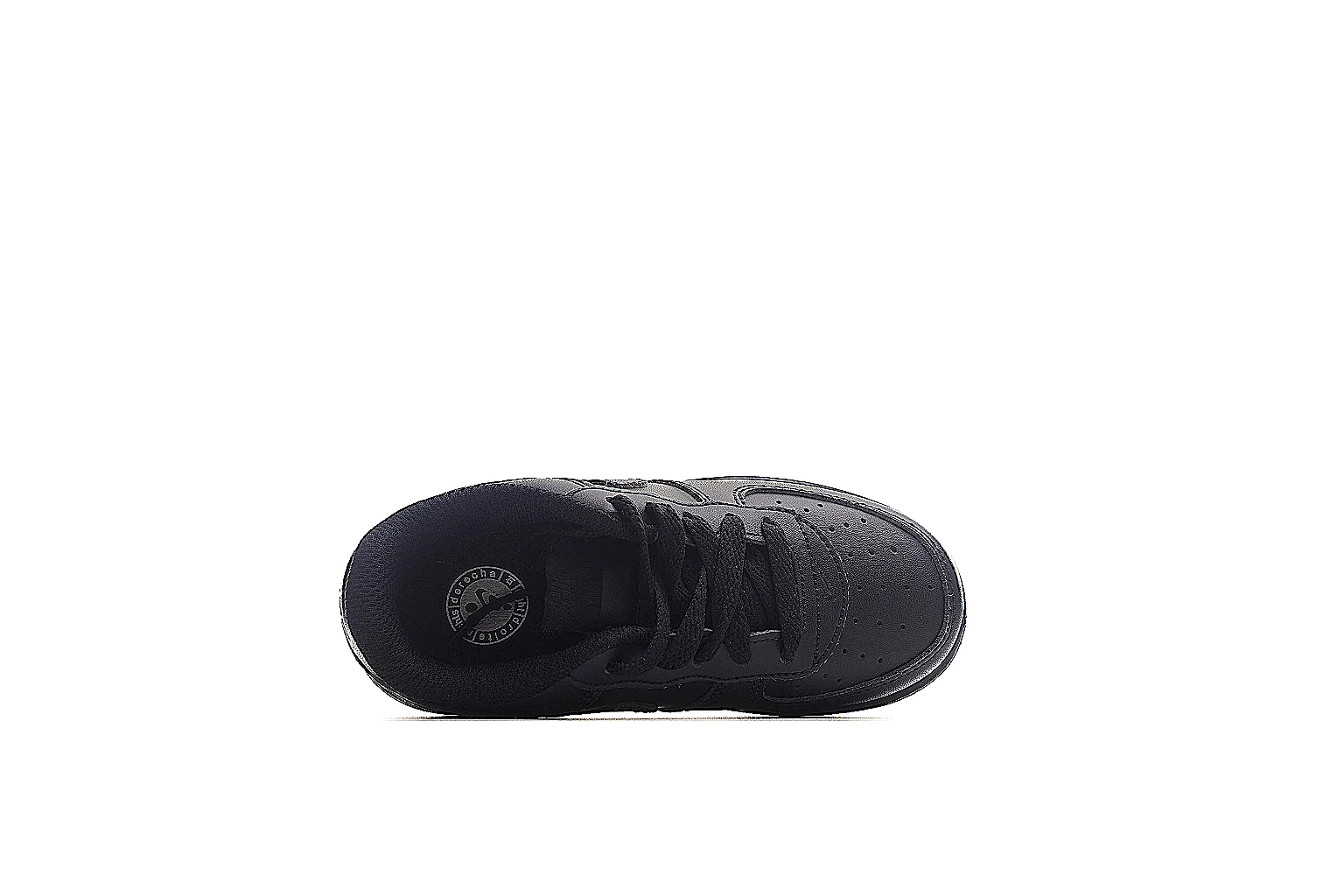 Nike Air Force 1 Low black gallery with Swoosh, heel, top, and outsole QC views thumbnail 3