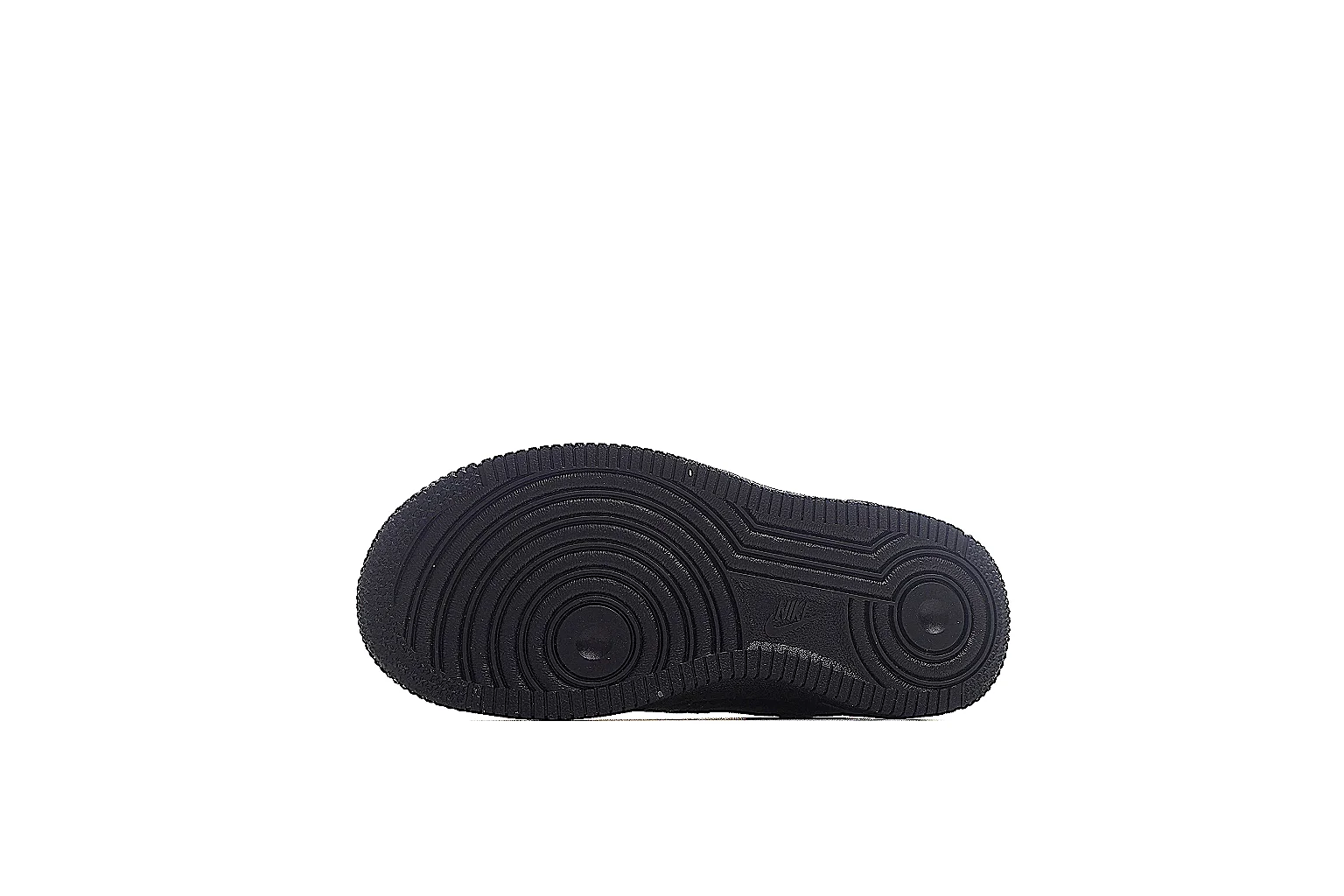 Nike Air Force 1 Low black gallery with Swoosh, heel, top, and outsole QC views thumbnail 5