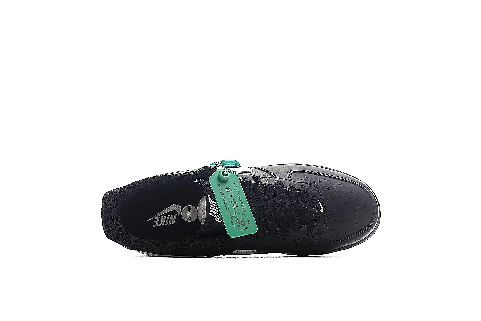 Nike Air Force 1 low Black Mint 5061 comparison signal note six-photo gallery thumbnail 3