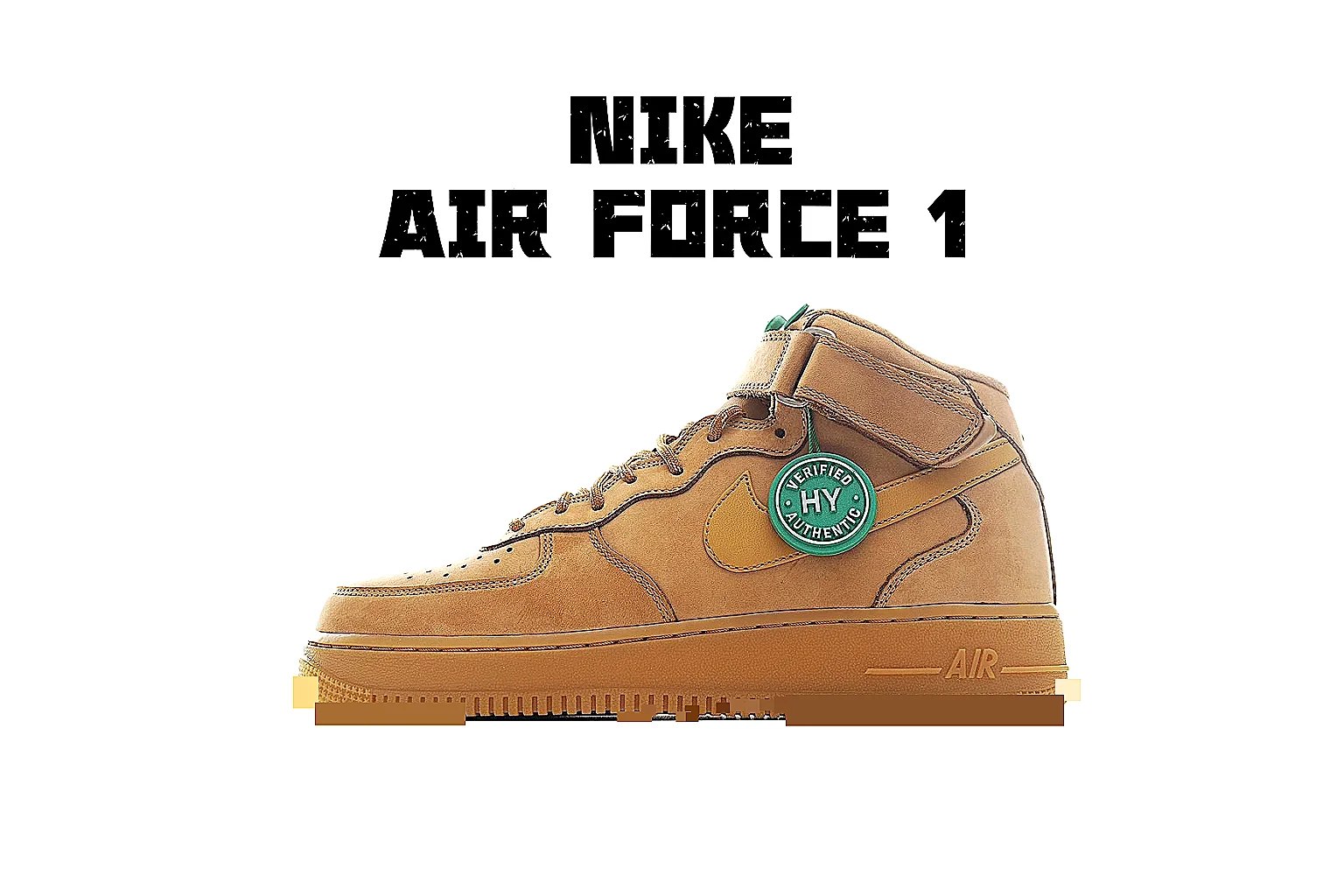 Nike Air Force style low-top Wheat Brown 1261 comparison signal six-photo gallery thumbnail 2