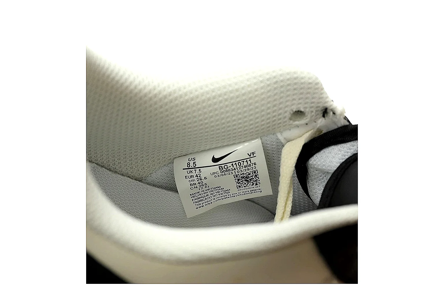 Nike Air Force style low White Black 1798 comparison signal note six-photo gallery