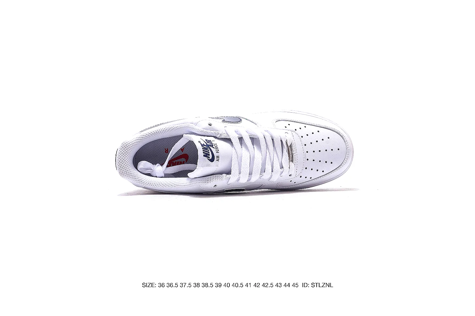 Nike Air Force style low-top White Navy 2602 comparison signal six-photo gallery thumbnail 3