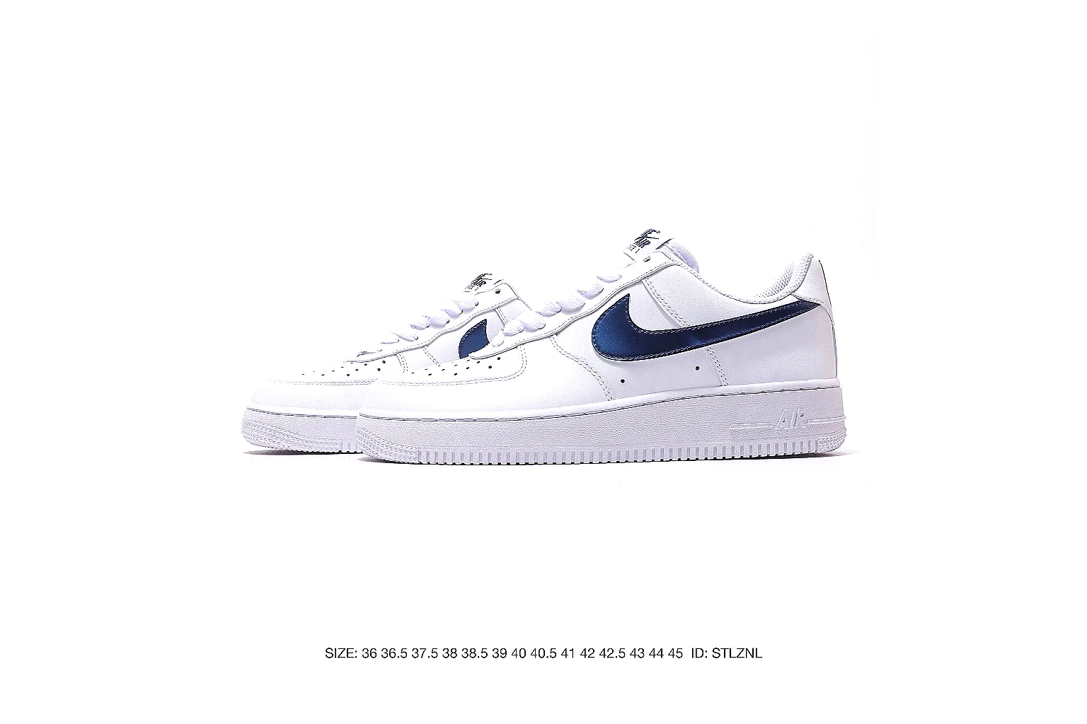Nike Air Force style low-top White Navy 2602 comparison signal six-photo gallery thumbnail 6