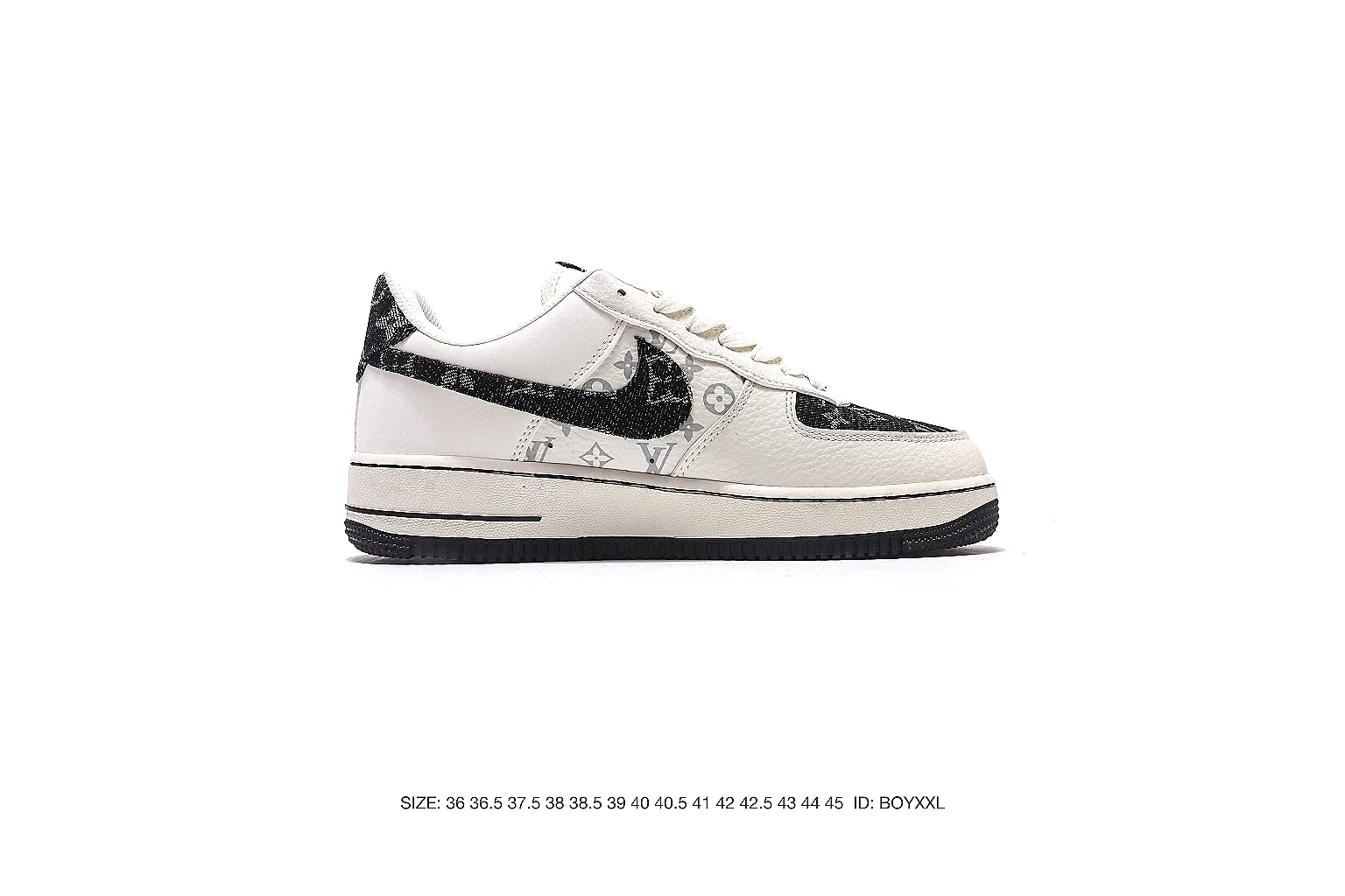 Nike Air Force style low-top White Black 4329 comparison signal six-photo gallery