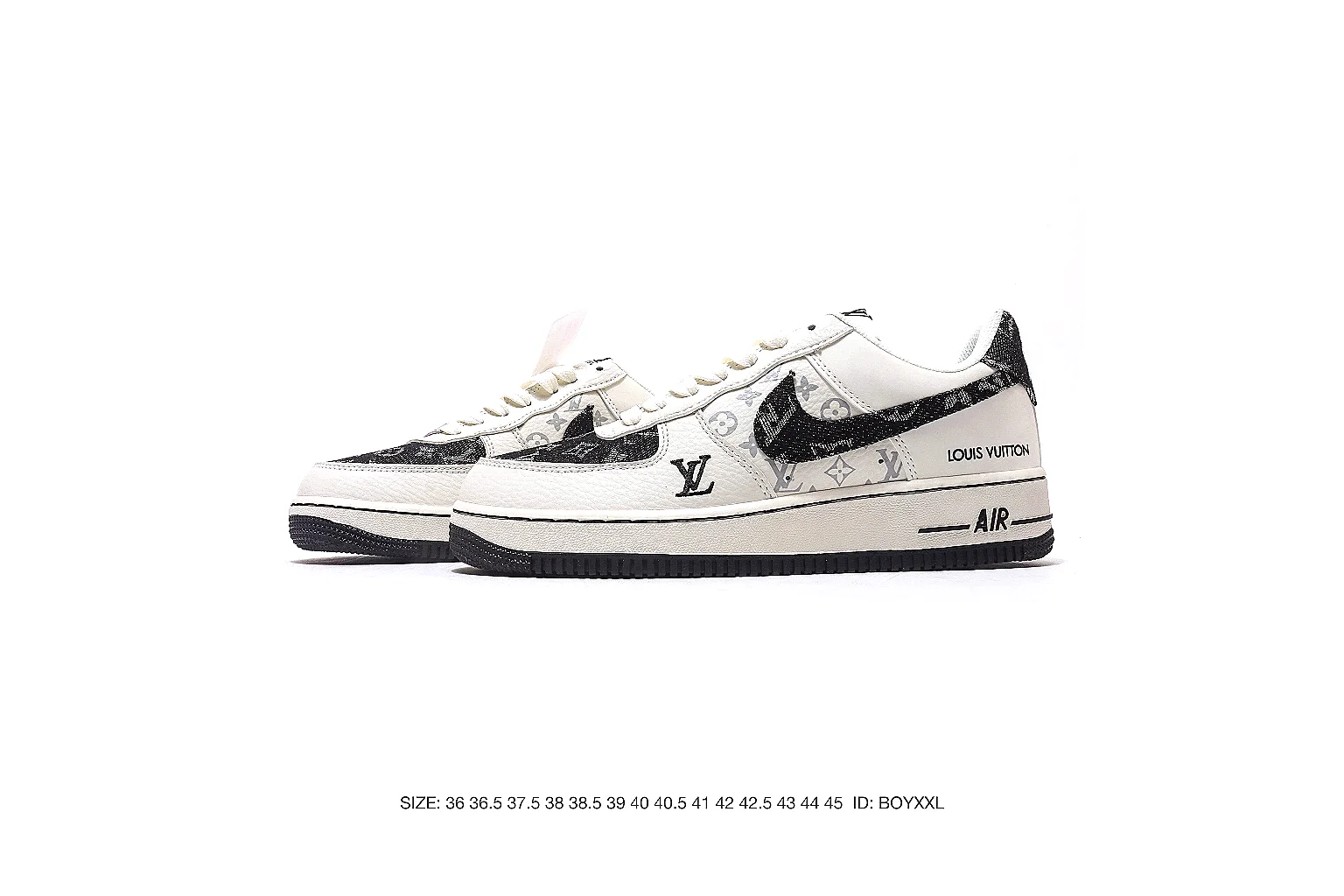Nike Air Force style low-top White Black 4329 comparison signal six-photo gallery thumbnail 6