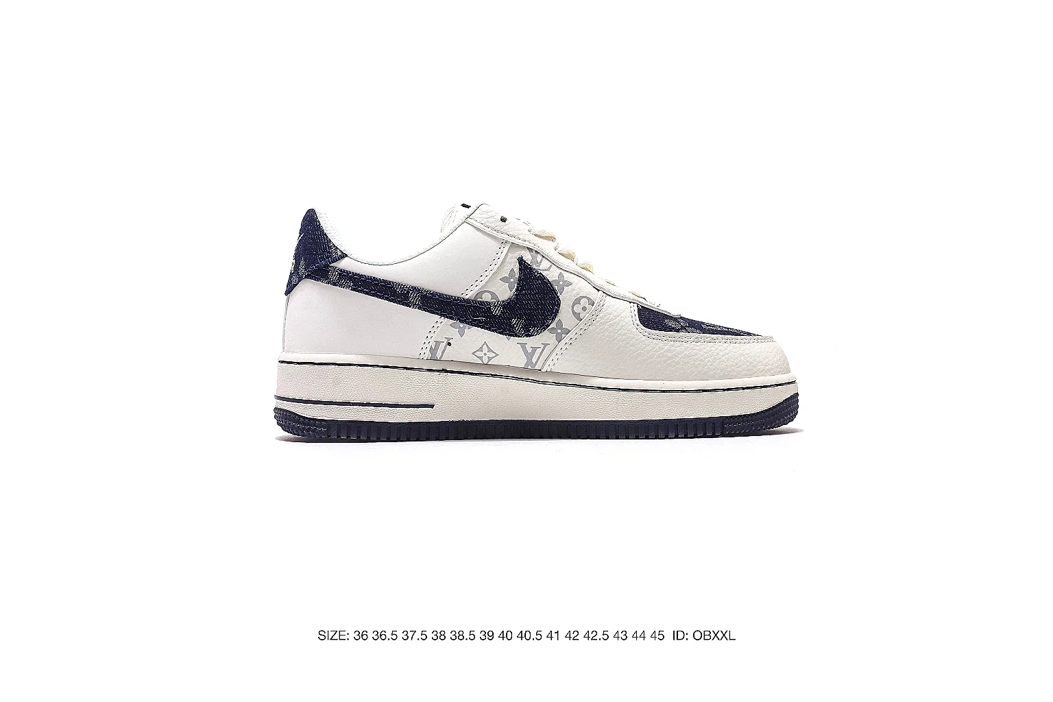 Nike Air Force style low-top White Navy 5182 comparison signal six-photo gallery
