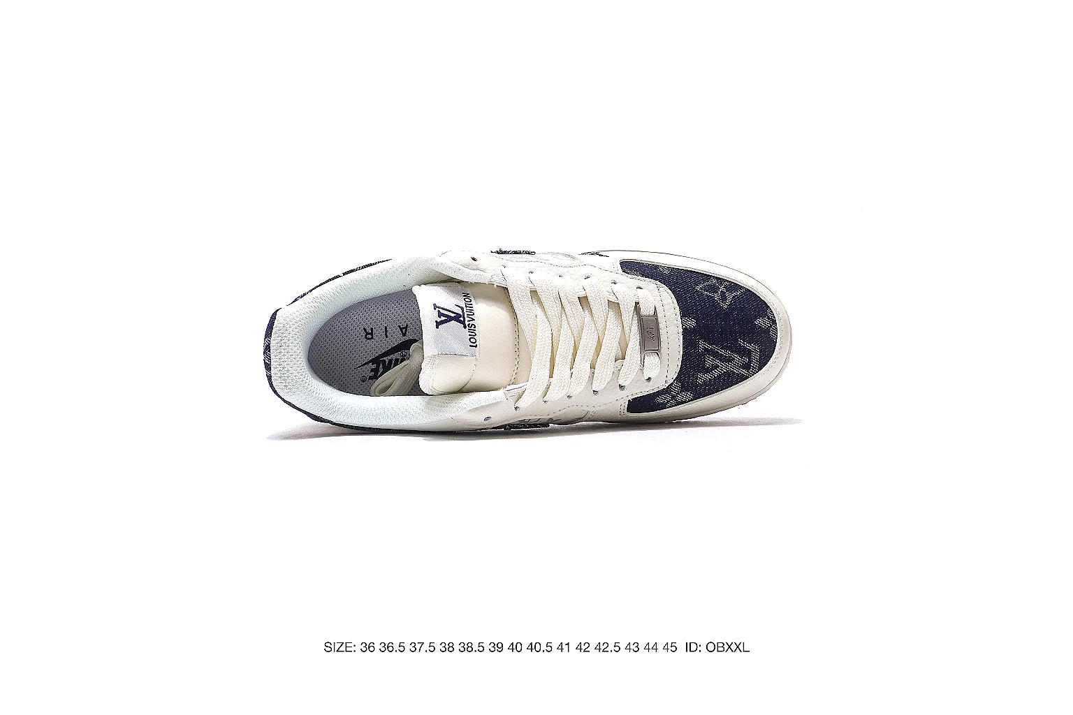 Nike Air Force style low-top White Navy 5182 comparison signal six-photo gallery thumbnail 3