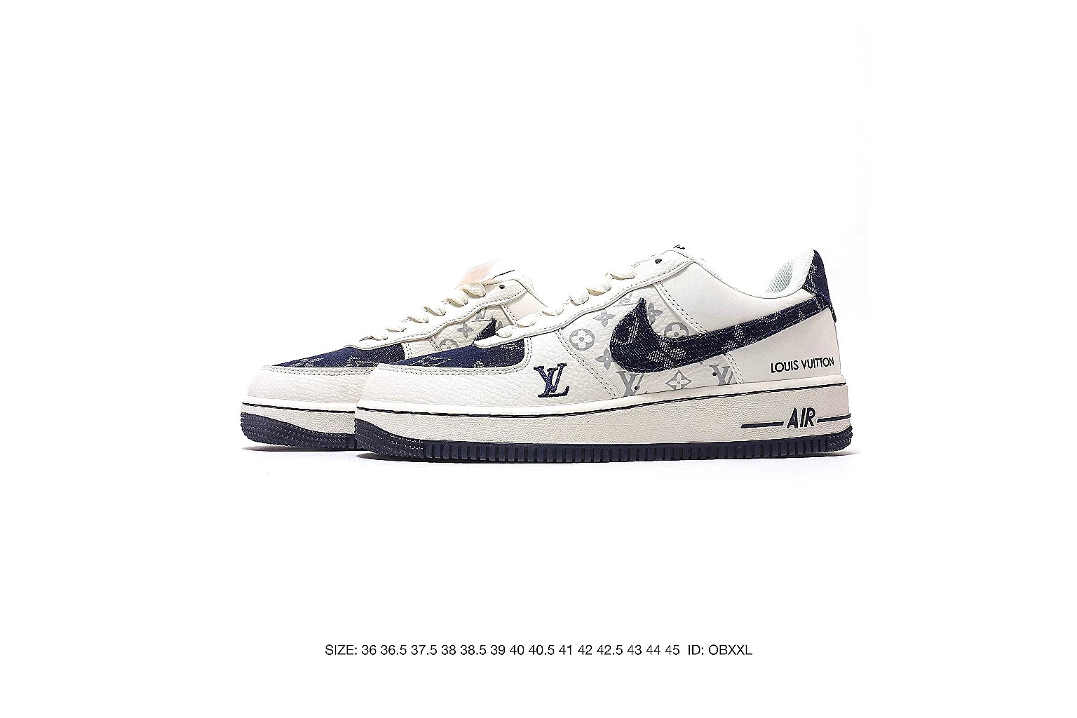 Nike Air Force style low-top White Navy 5182 comparison signal six-photo gallery thumbnail 6