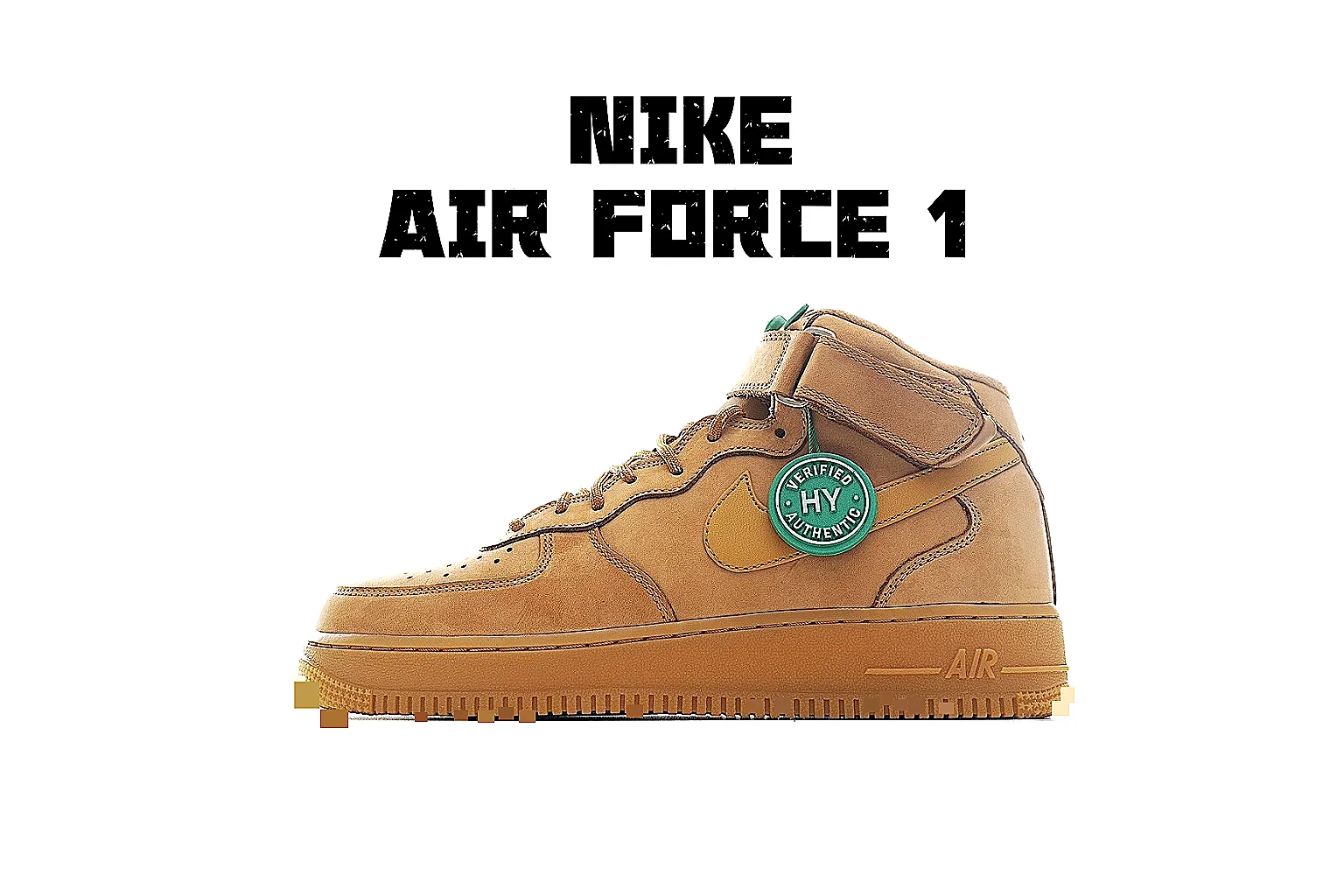 Nike Air Force style low-top Wheat Brown 9666 comparison signal six-photo gallery thumbnail 2