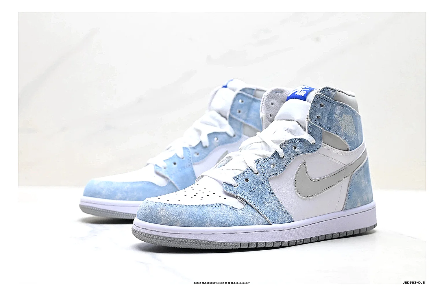 kakoscout.com Nike Air Jordan Blue White comparison signal card six-photo gallery thumbnail 3
