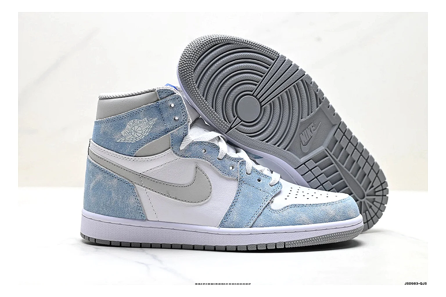 kakoscout.com Nike Air Jordan Blue White comparison signal card six-photo gallery thumbnail 4
