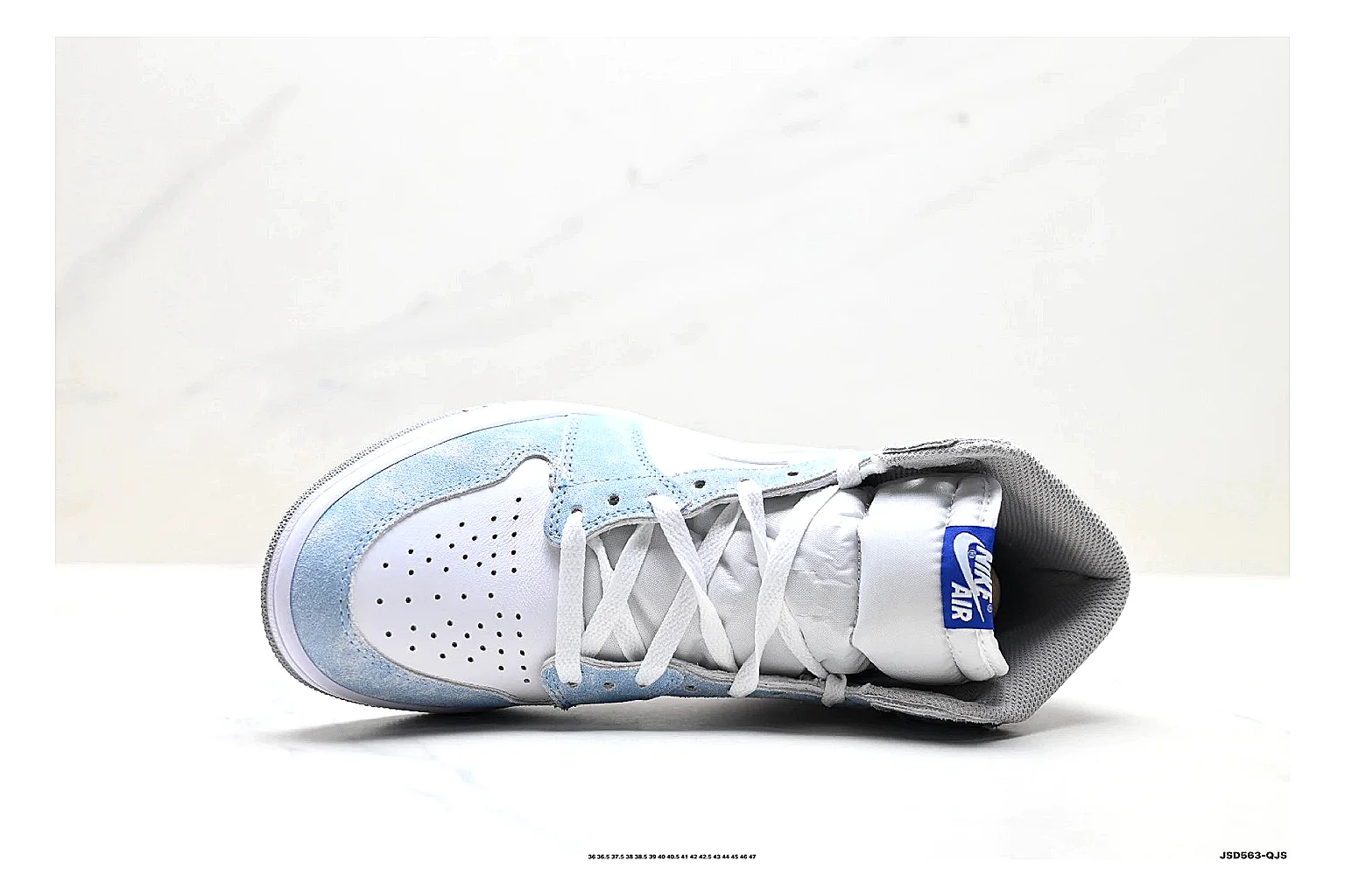 kakoscout.com Nike Air Jordan Blue White comparison signal card six-photo gallery thumbnail 6
