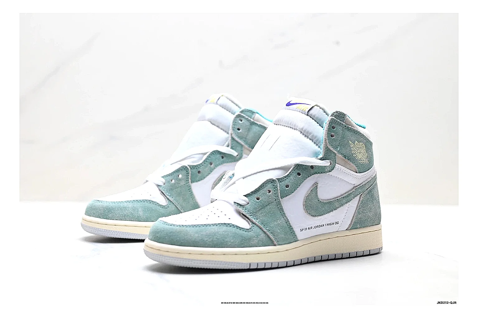 kakoscout.com Nike Air Jordan Green Gray comparison signal card six-photo gallery thumbnail 3