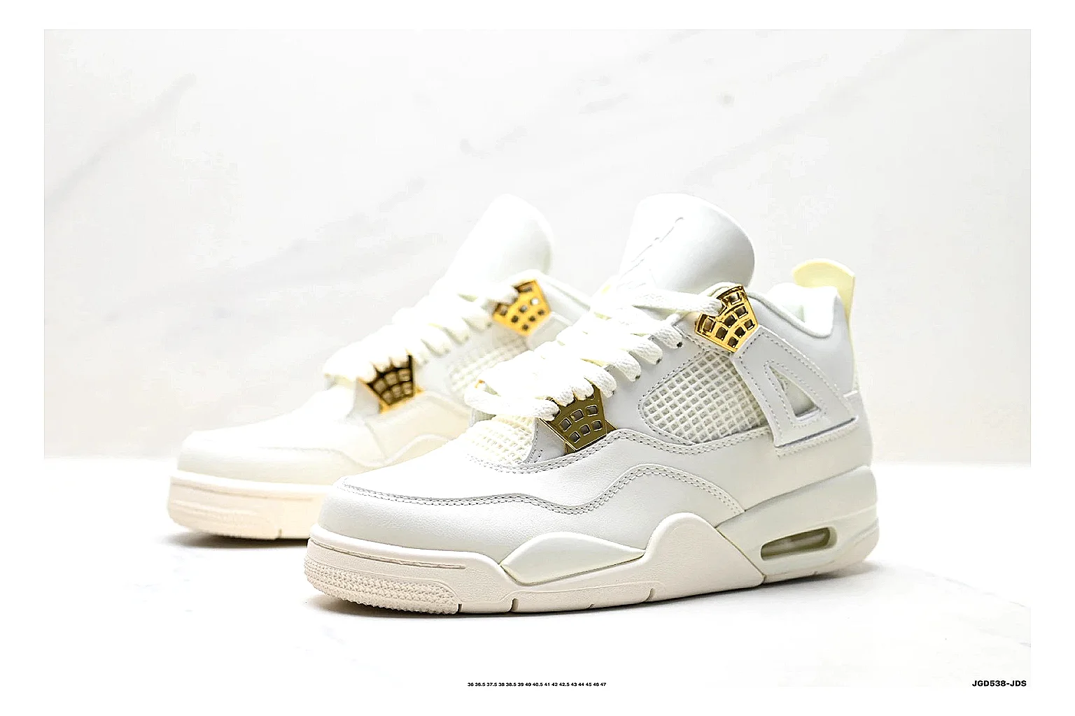 kakoscout.com Nike Air Jordan White Gold comparison signal card six-photo gallery thumbnail 3