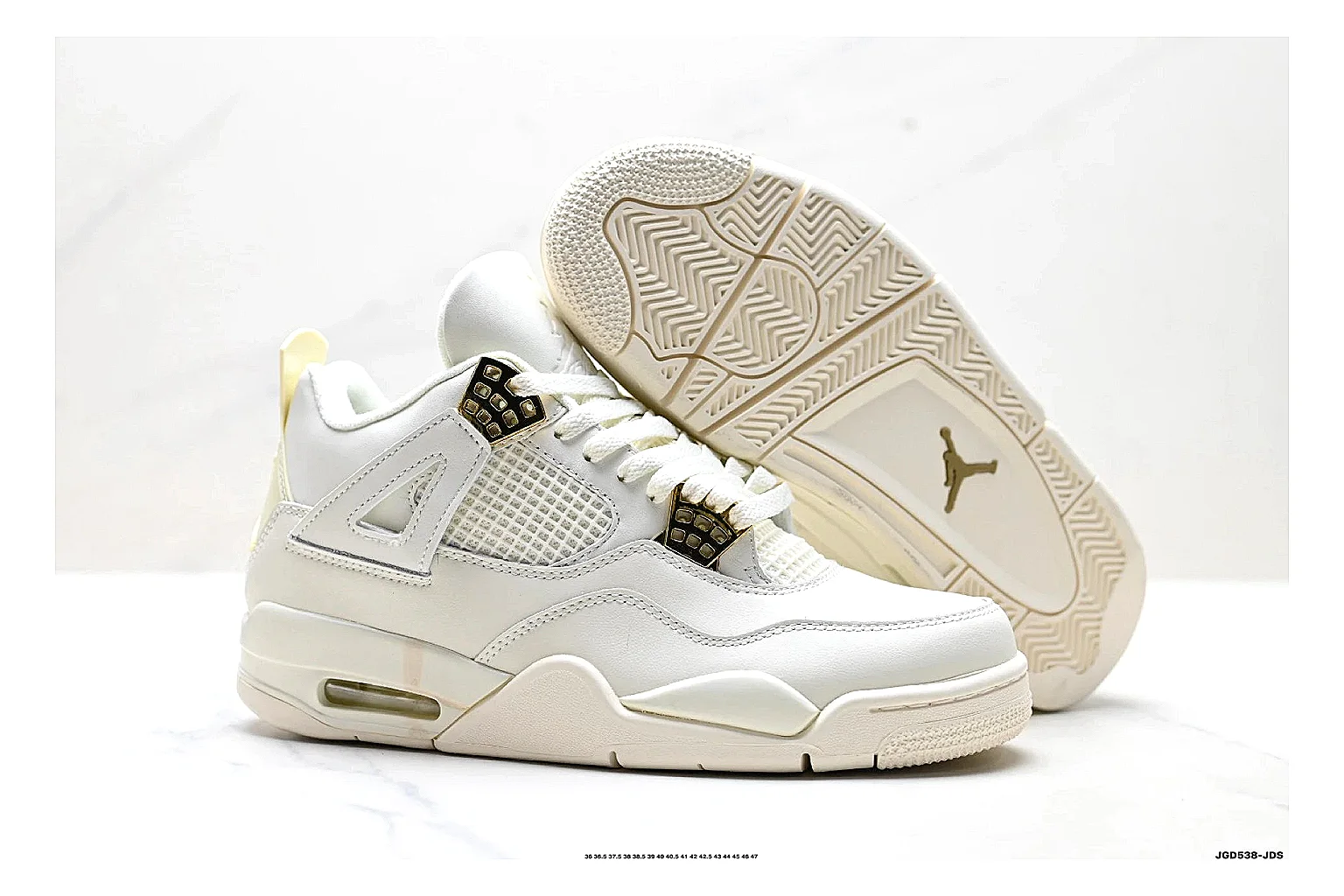 kakoscout.com Nike Air Jordan White Gold comparison signal card six-photo gallery thumbnail 4