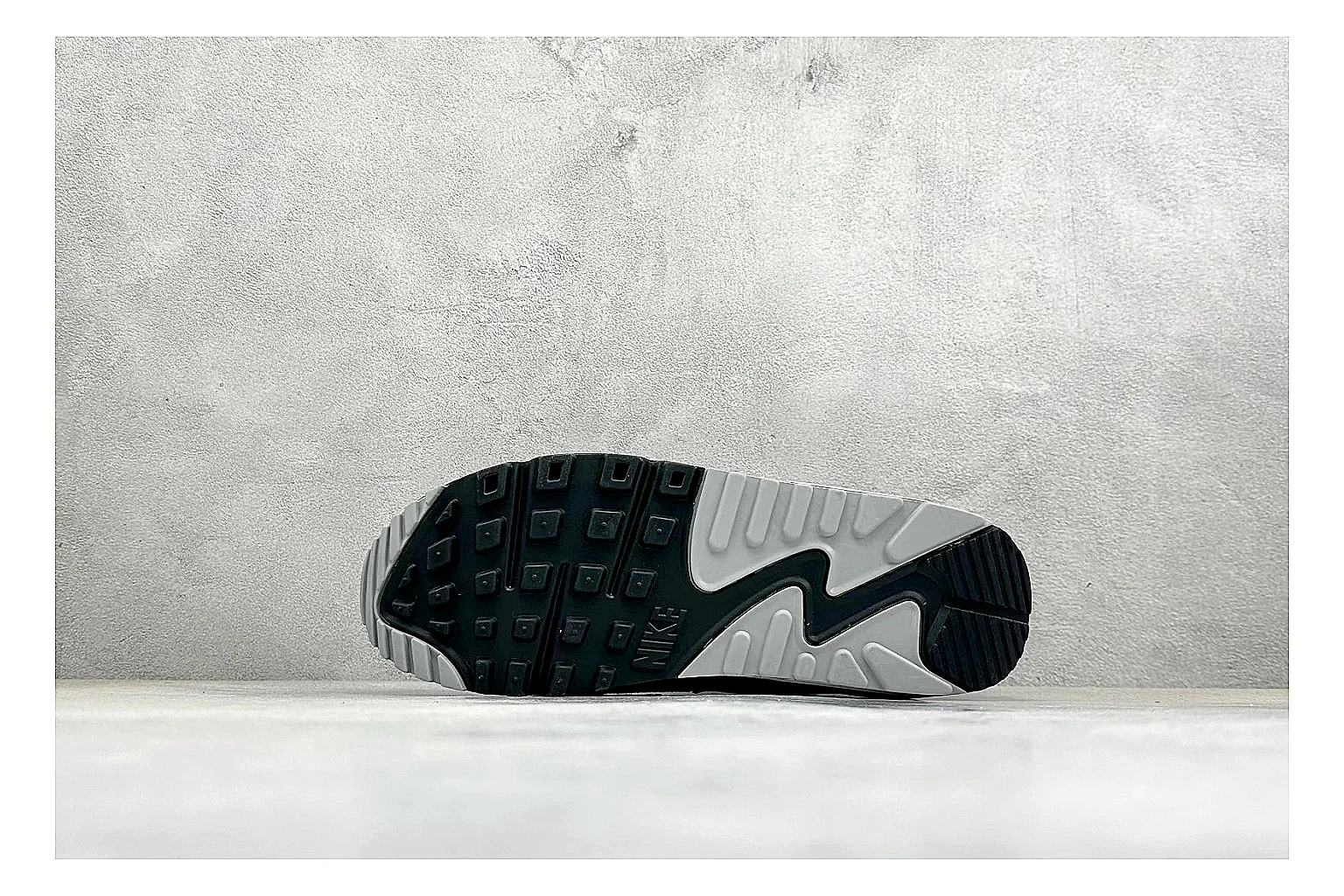 Nike Air Max 90 Grey Black comparison photo showing grey and black layered upper, visible Air window, classic Air Max 90 panels, and sturdy retro sole thumbnail 4