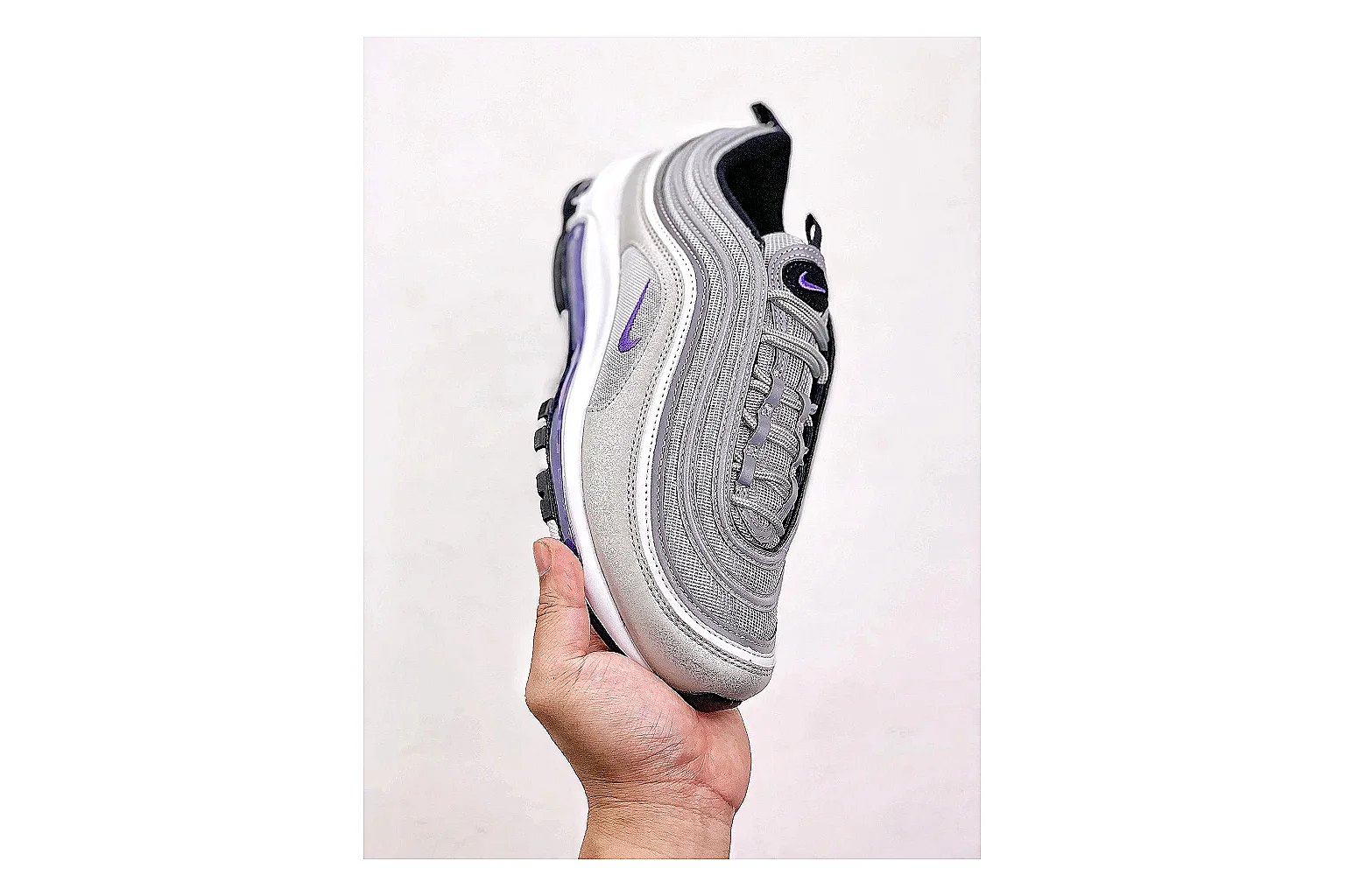 kakoscout.com Nike Air Max 97 Gray Purple comparison signal card six-photo gallery