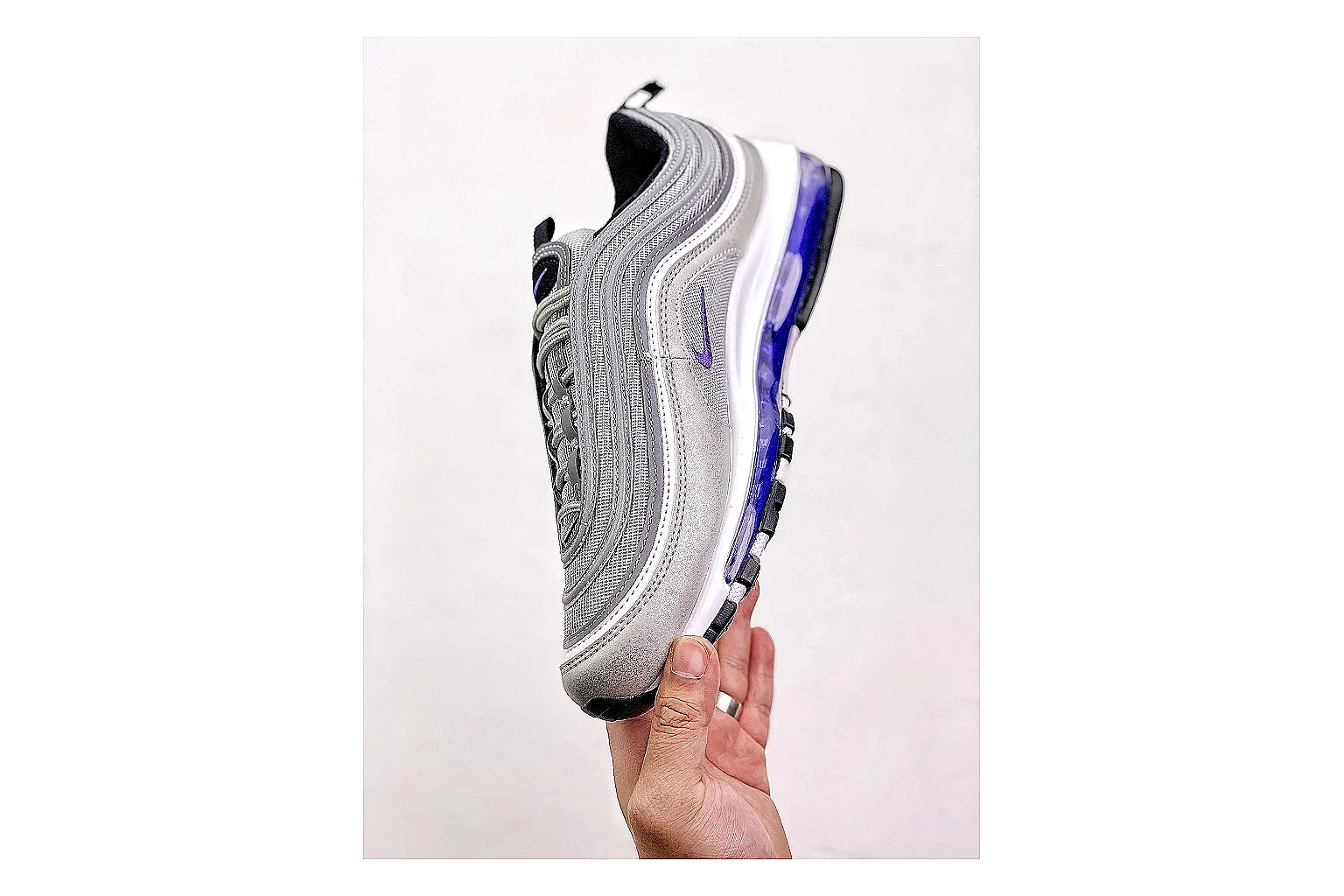 kakoscout.com Nike Air Max 97 Gray Purple comparison signal card six-photo gallery thumbnail 5