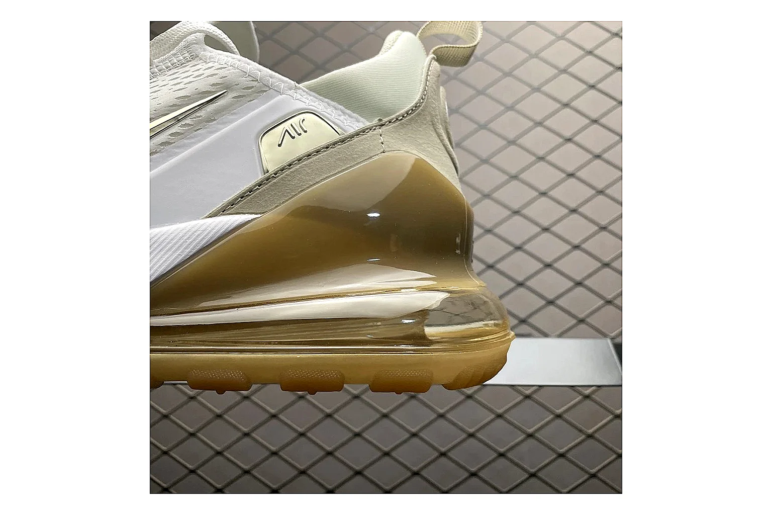 Nike Air Max DN White Gold Sneaker comparison signal photo with white gold air max dn sneaker with mixed upper and low top shape thumbnail 3