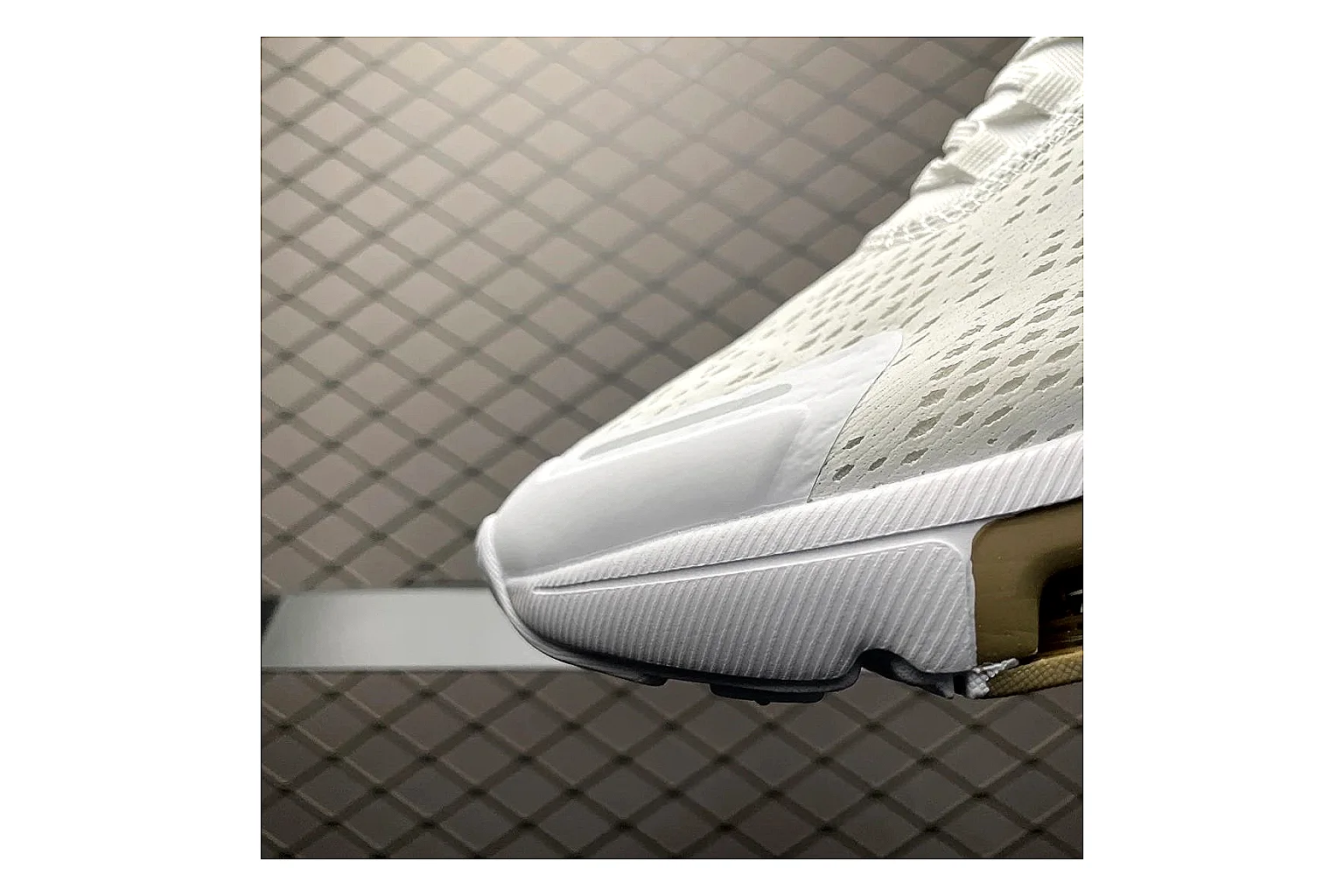 Nike Air Max DN White Gold Sneaker comparison signal photo with white gold air max dn sneaker with mixed upper and low top shape thumbnail 5
