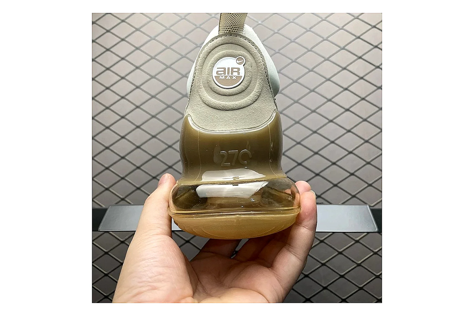 Nike Air Max DN White Gold Sneaker comparison signal photo with white gold air max dn sneaker with mixed upper and low top shape thumbnail 6