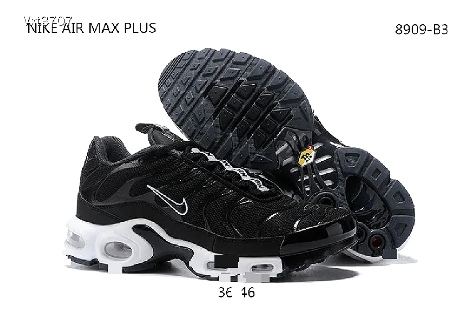 Nike Air Max Plus style Black White 5680 comparison signal note six-photo gallery thumbnail 2