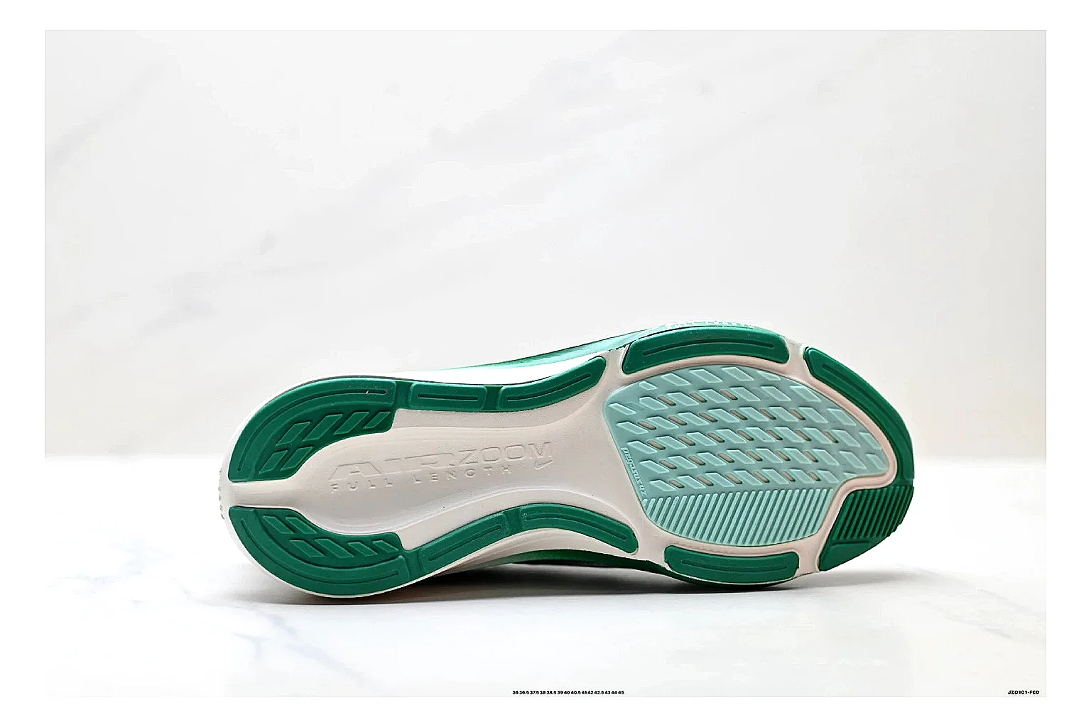 Nike Air Zoom Pegasus White Green Sneakers comparison signal photo with white green running sneakers with mesh texture, side-profile shape, upper panel lines, and outsole detail thumbnail 4