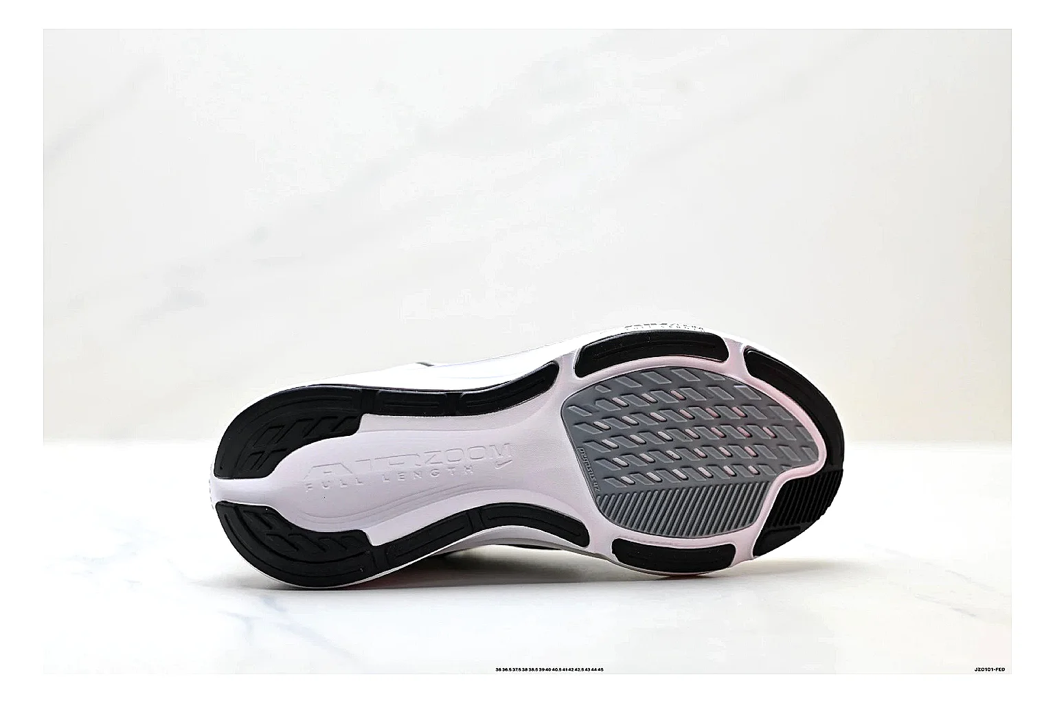 Nike Air Zoom Pegasus White Pink Sneakers comparison signal photo with white pink running sneakers with mesh texture, side-profile shape, upper panel lines, and outsole detail thumbnail 4