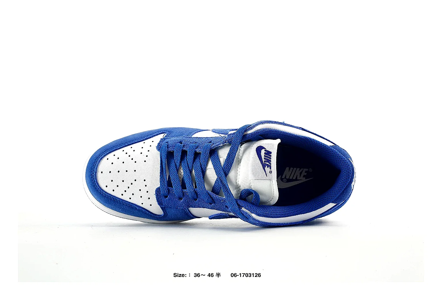 Nike Dunk Low Blue White Sneaker 6845 comparison gallery with QC evidence thumbnail 3