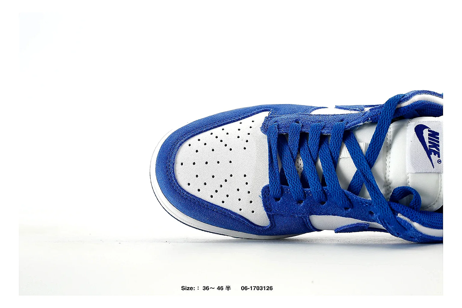 Nike Dunk Low Blue White Sneaker 6845 comparison gallery with QC evidence thumbnail 4