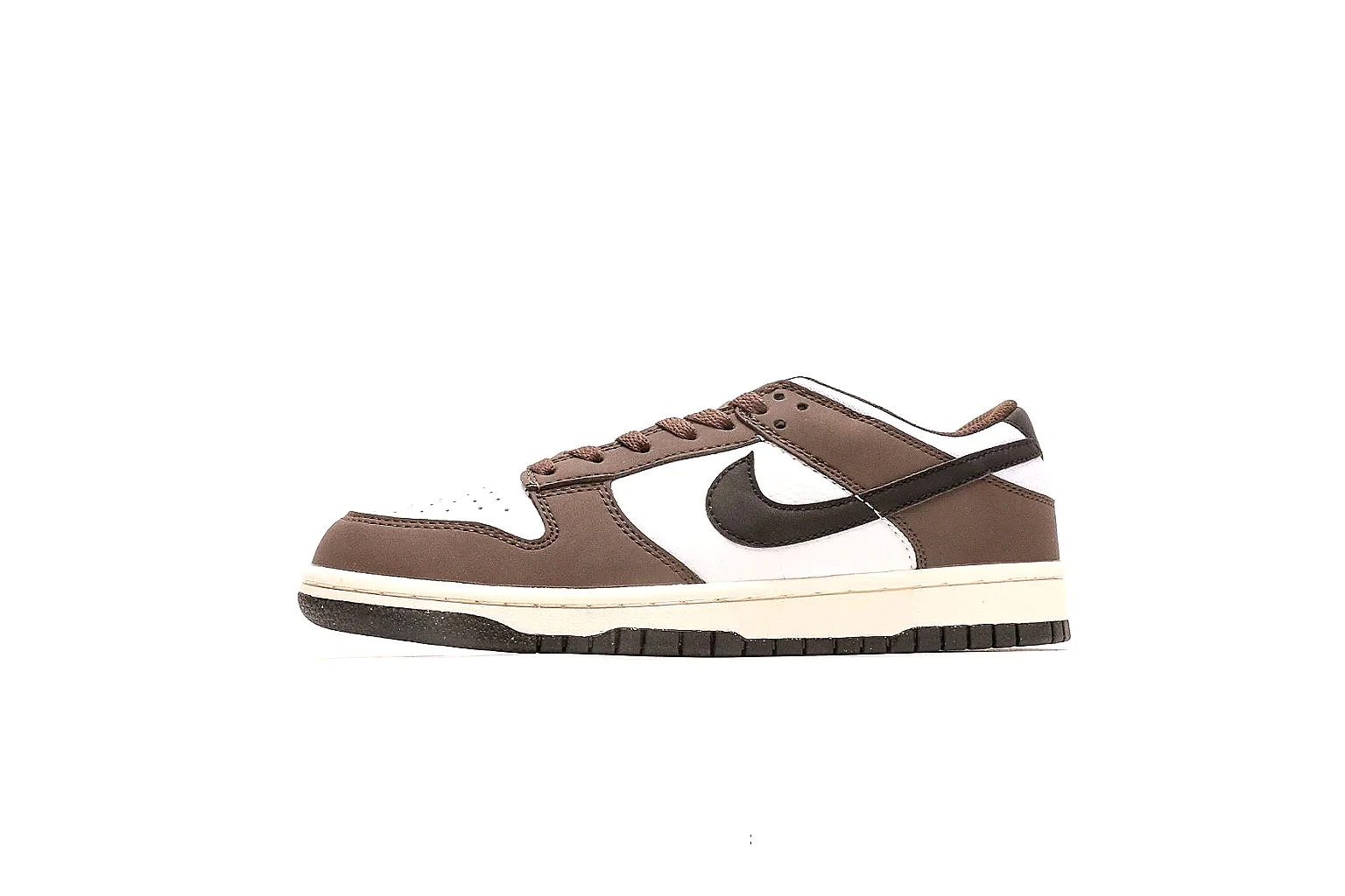 Nike Dunk Low brown white black gallery with side outsole top and heel QC angles thumbnail 2