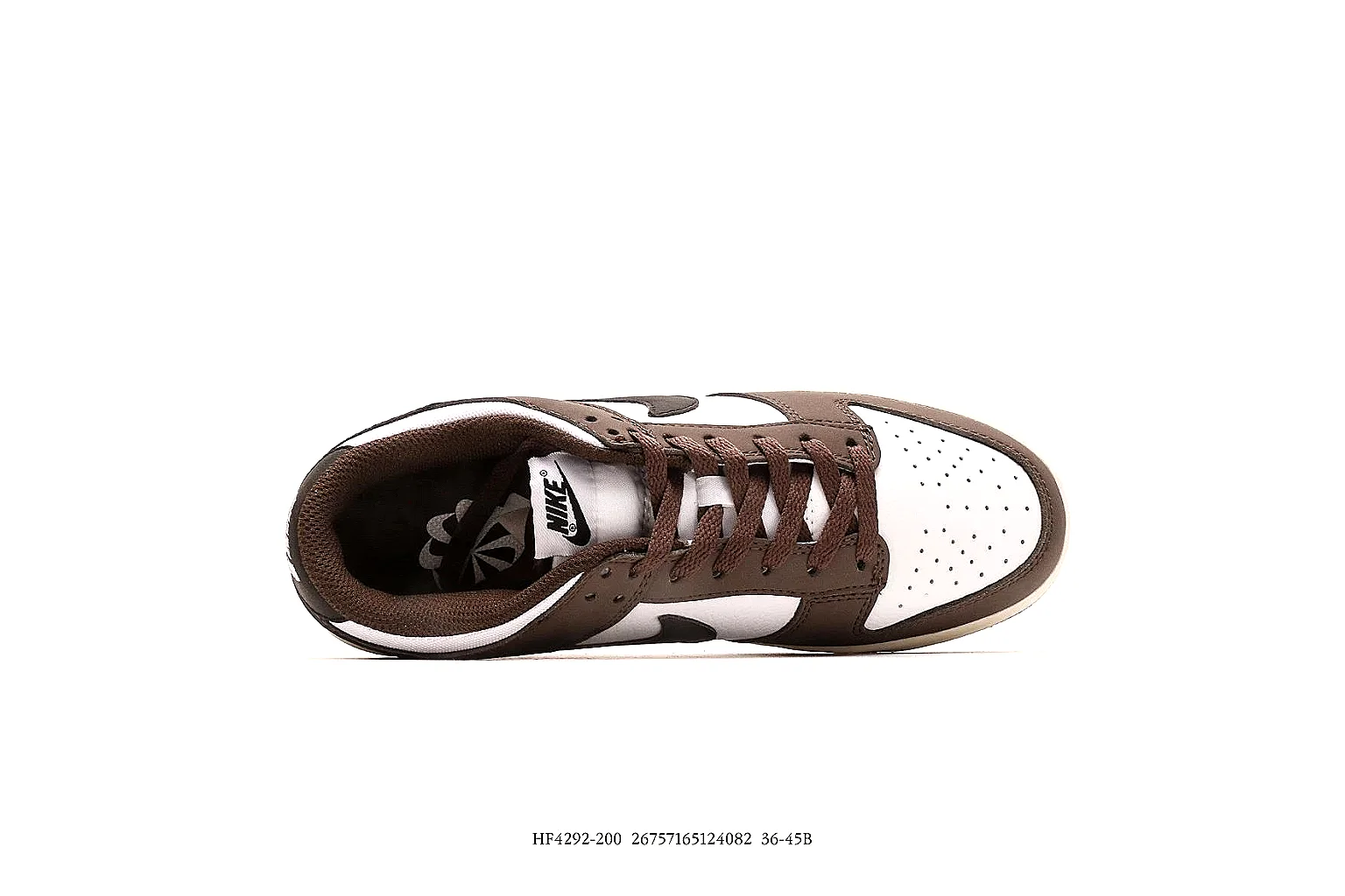 Nike Dunk Low brown white black gallery with side outsole top and heel QC angles