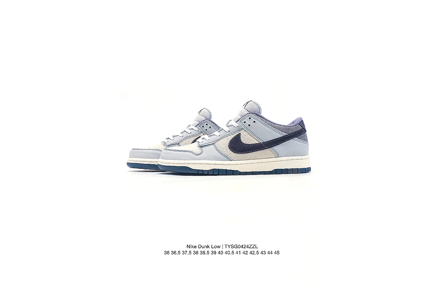 Nike Dunk Low White Navy Sneaker 3064 comparison gallery with QC evidence thumbnail 6