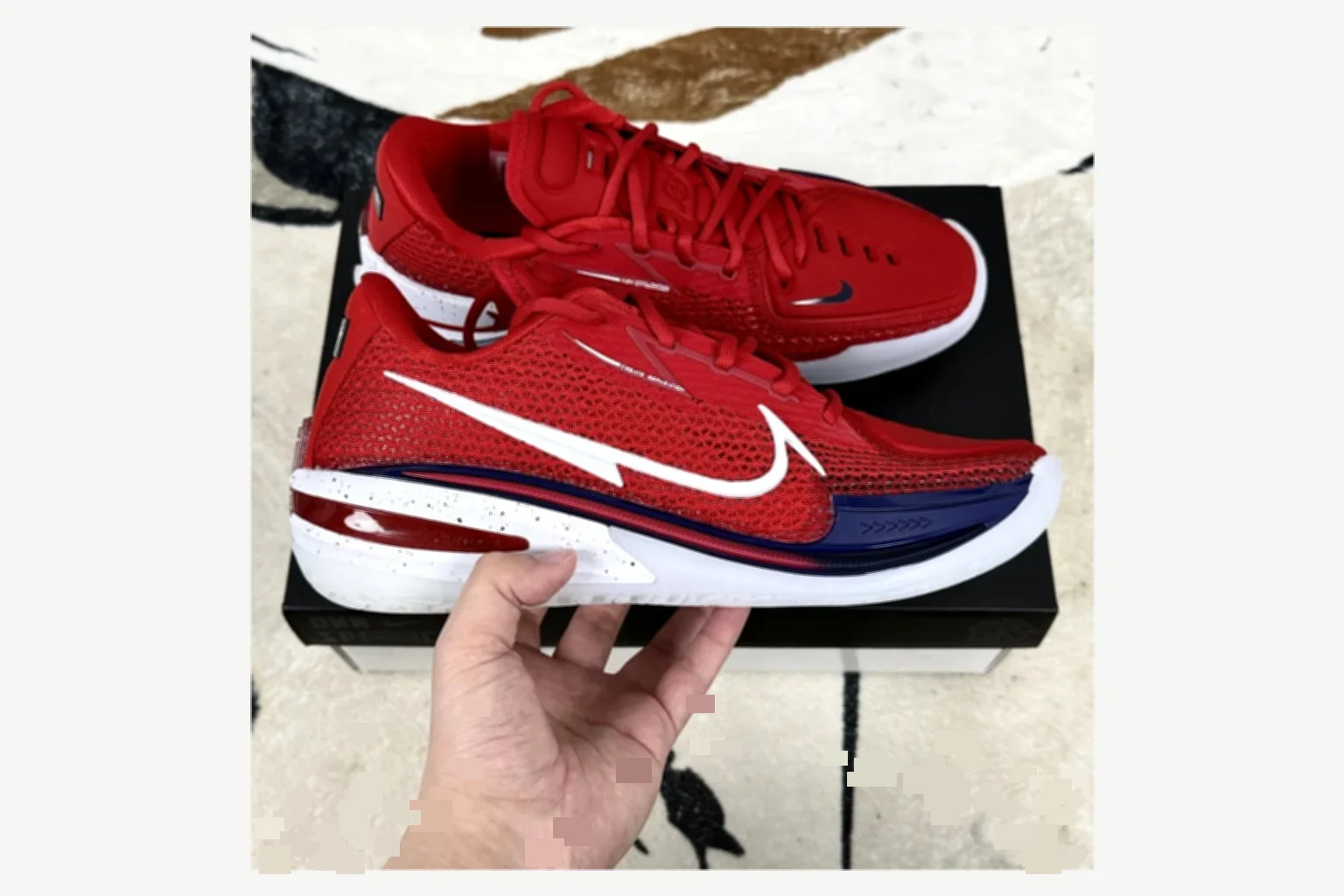 Nike Air Zoom GT Cut 1 Black White Low Top comparison proof image SKU 1194924897