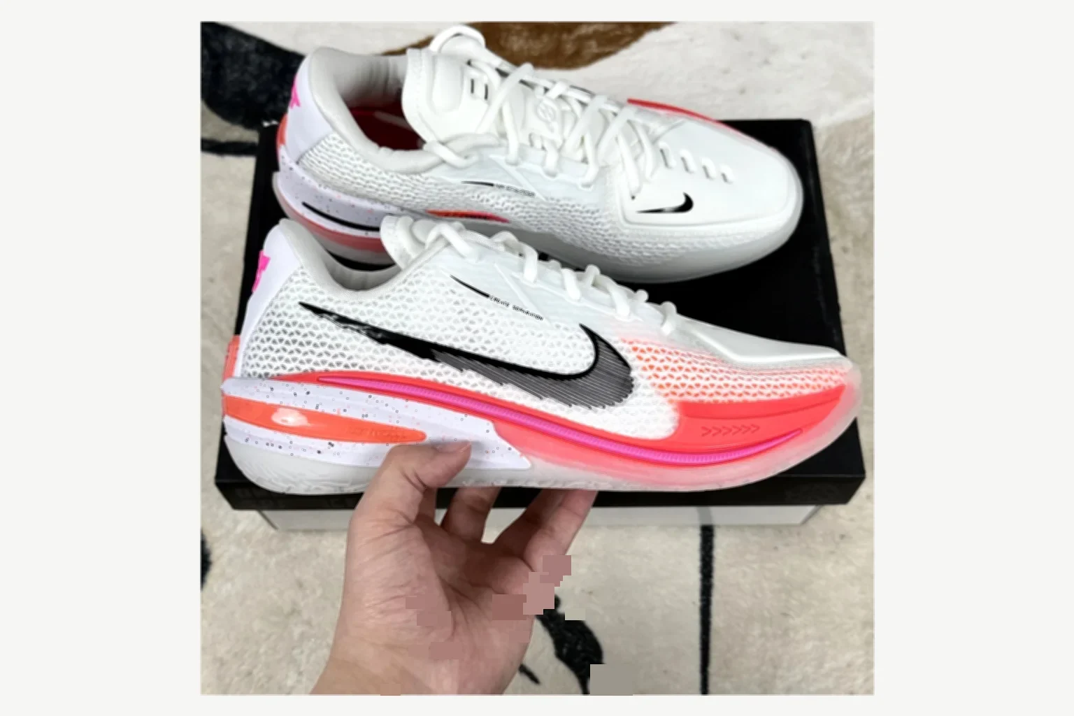 Nike Air Zoom GT Cut 1 White Black Low Top comparison proof image SKU 1194924924