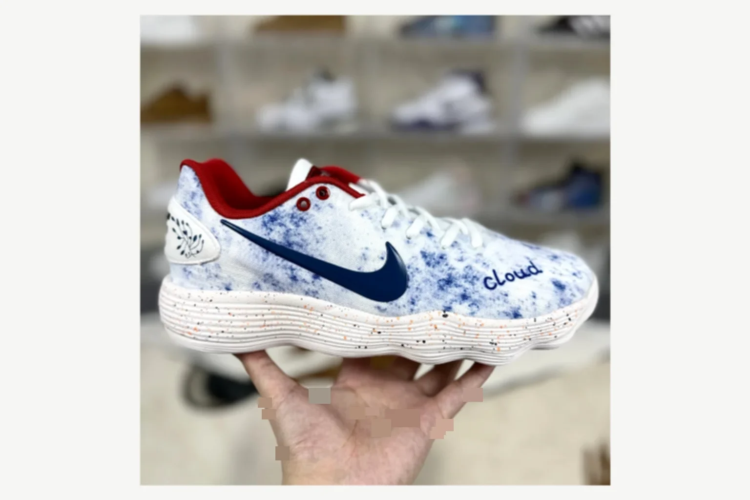 Nike White Blue Speckle Low Top comparison proof image SKU 1194923813